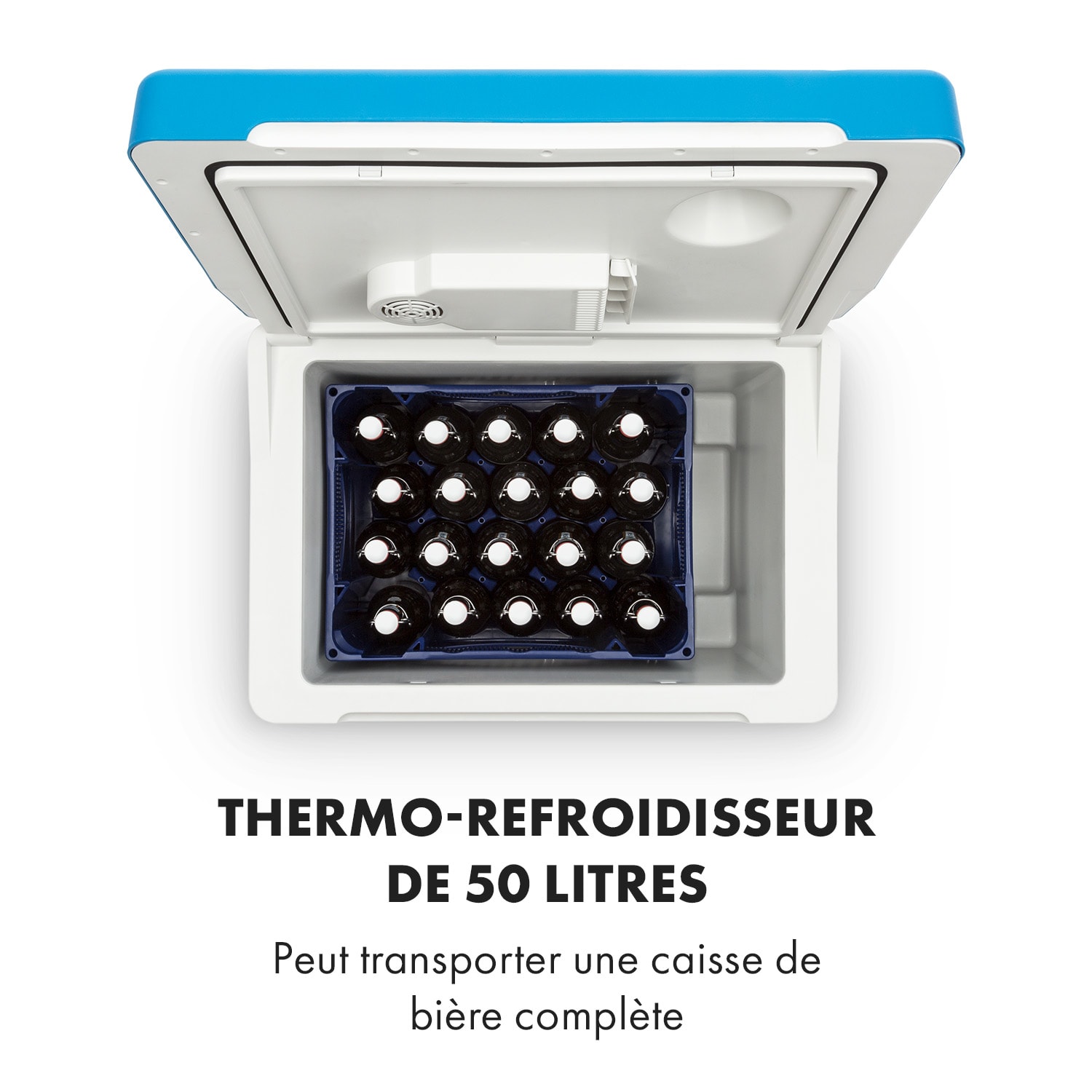 BeerPacker caisse réfrigérante/réchauffante 50 litres CA/CC chariot Bleu