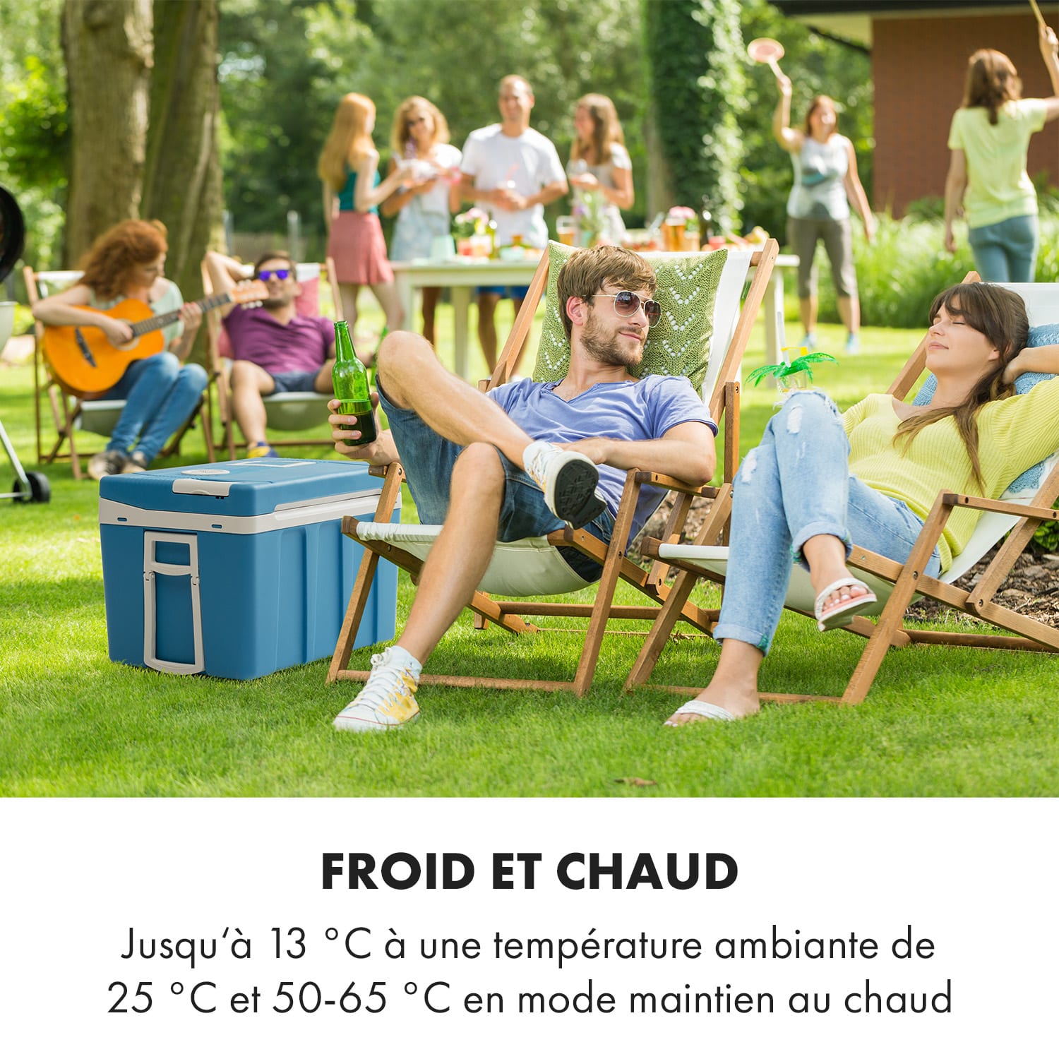 BeerPacker caisse réfrigérante/réchauffante 50 litres CA/CC chariot Bleu