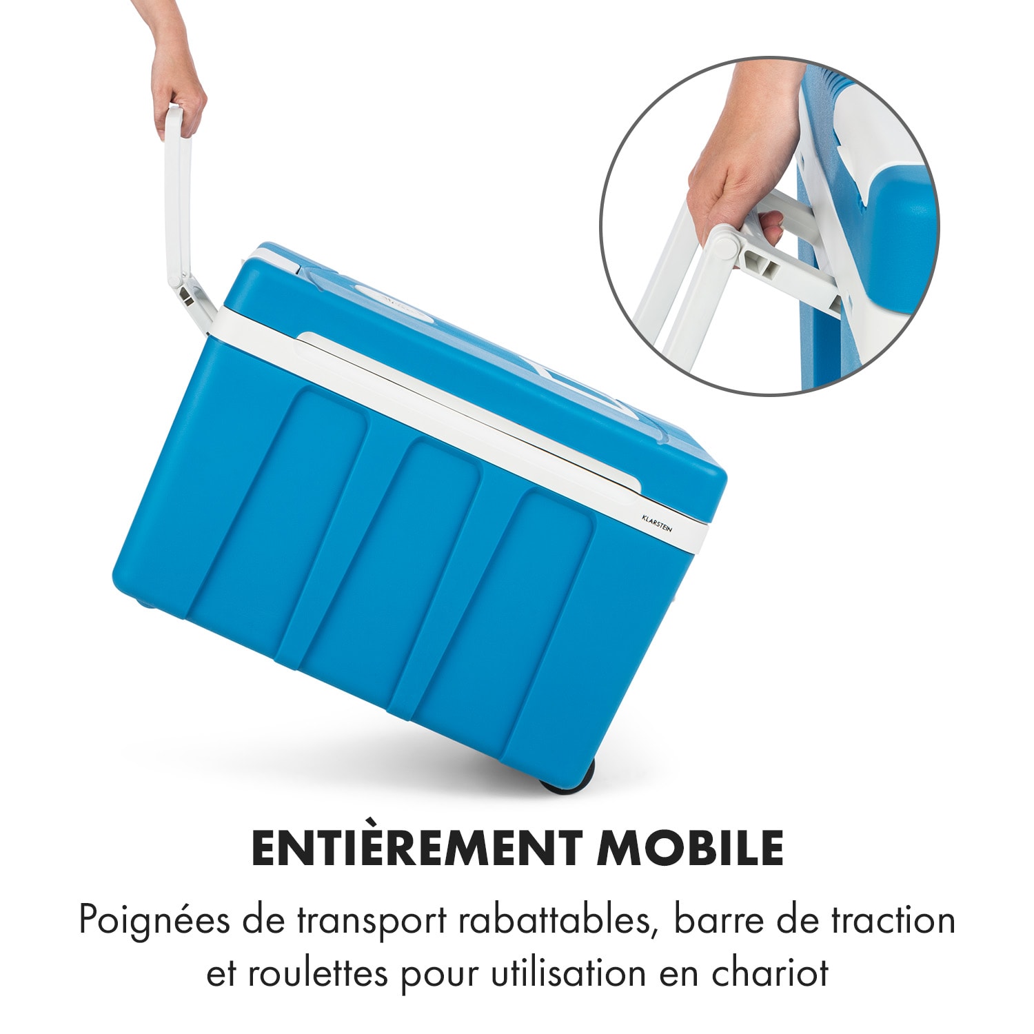 BeerPacker caisse réfrigérante/réchauffante 50 litres CA/CC chariot Bleu