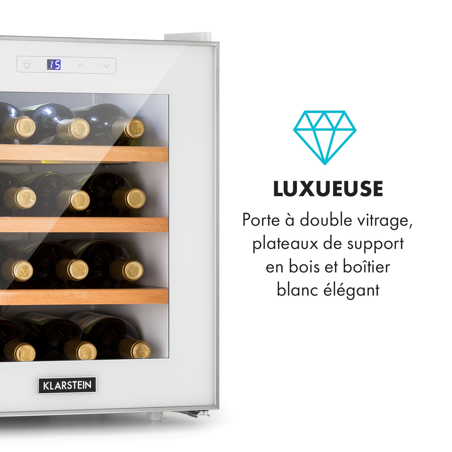 Reserva 16 Blanco wijnkoelkast 16 fl./48L touch leddisplay wit 