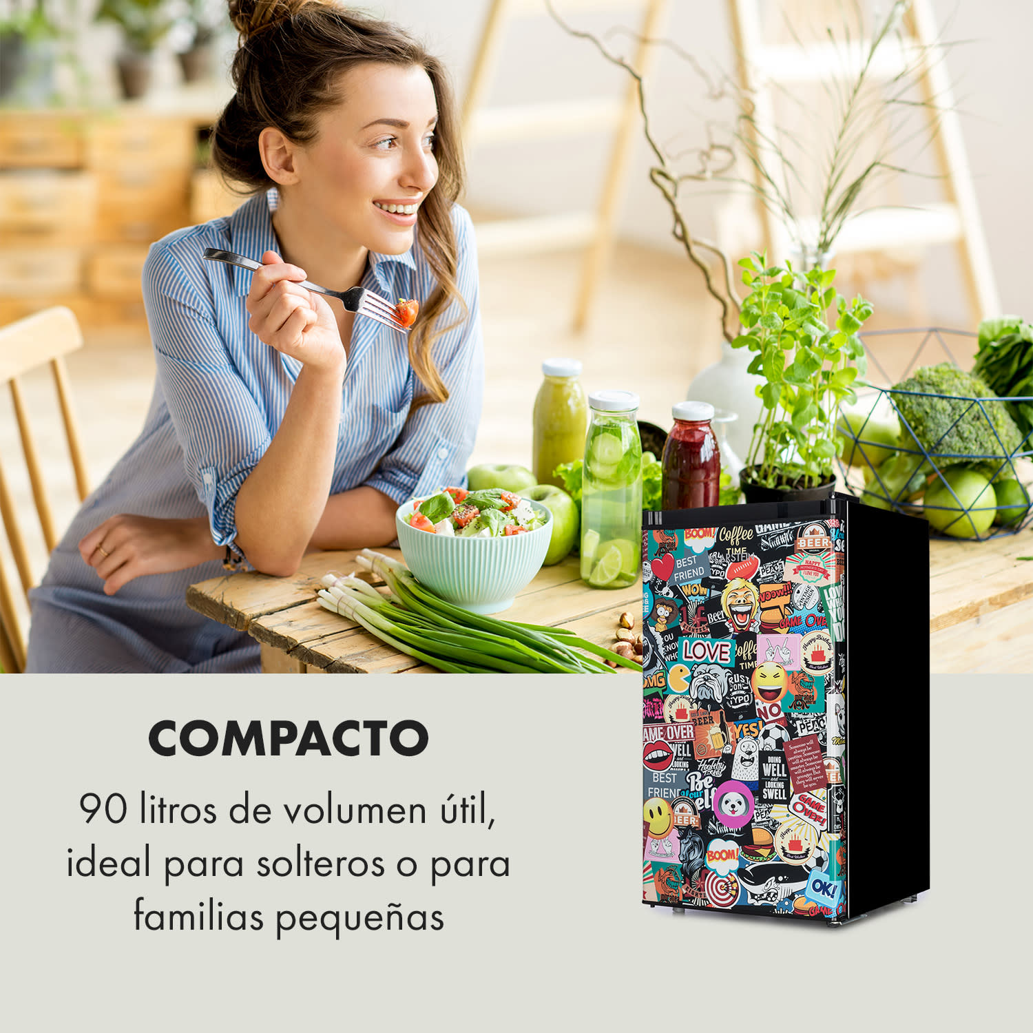 Cool Vibe nevera A+ 90 litros VividArt Concept Manga-Style negra 