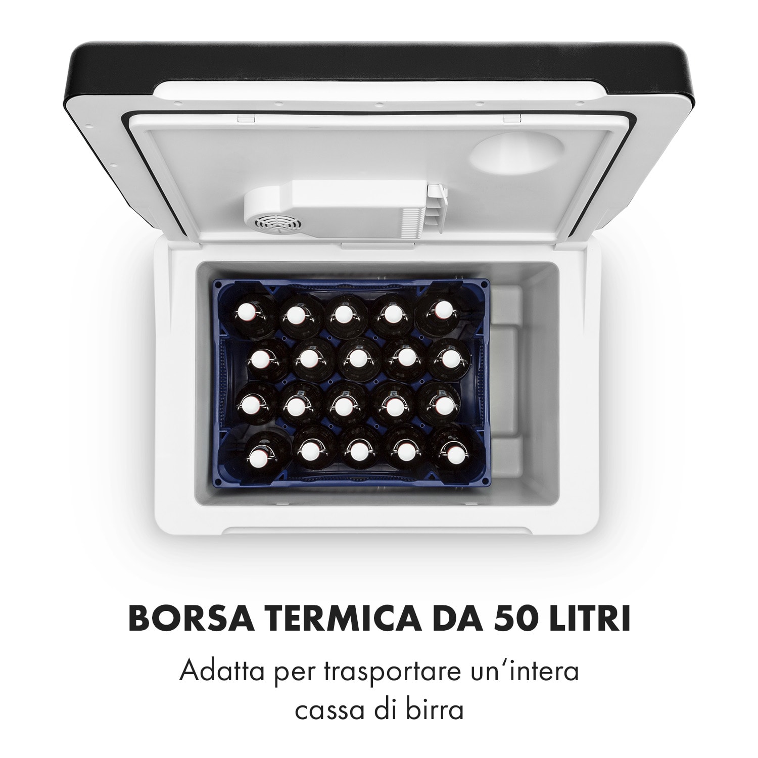 BeerPacker - Borsa termica, riscaldamento/raffreddamento, 50 litri, AC/DC,  trolley Nero