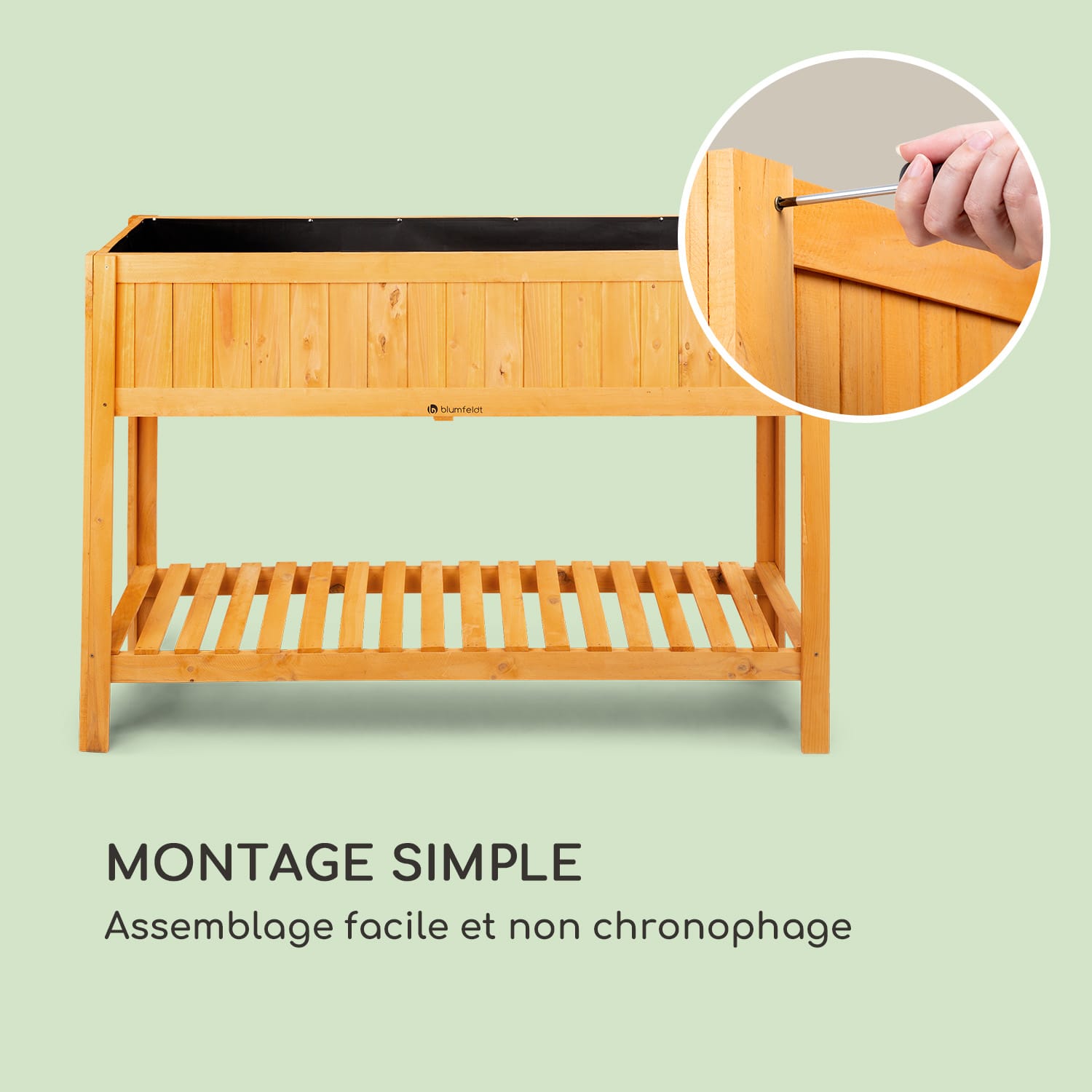 Altiplano Cubic Potager surélevé 150x100x50cm toile de paillage ErgoGr 150 cm