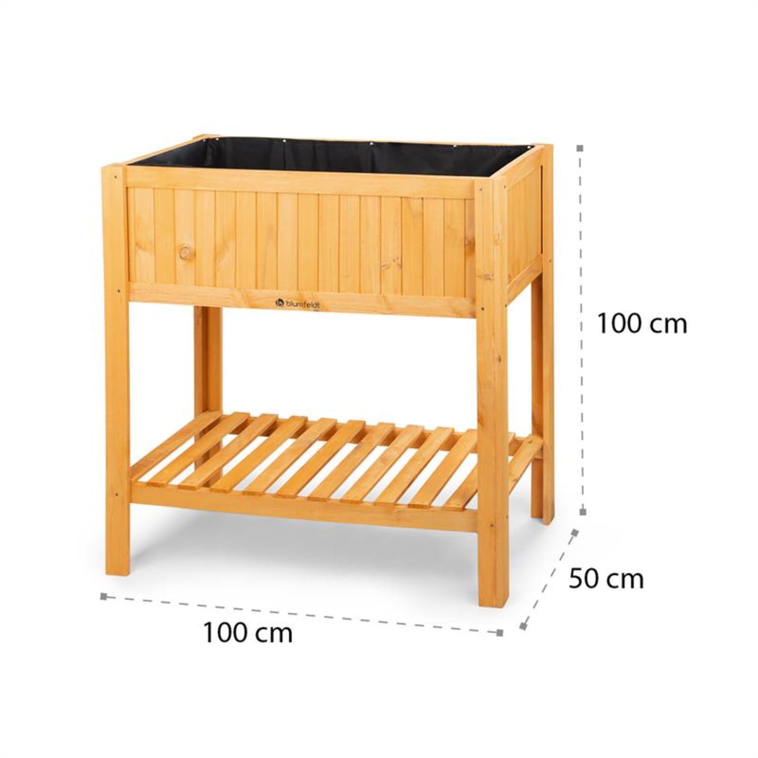 Altiplano Cubic Maceta elevada 100 x 100 x 50 Madera de pino Fieltro ErgoGrow 100 cm