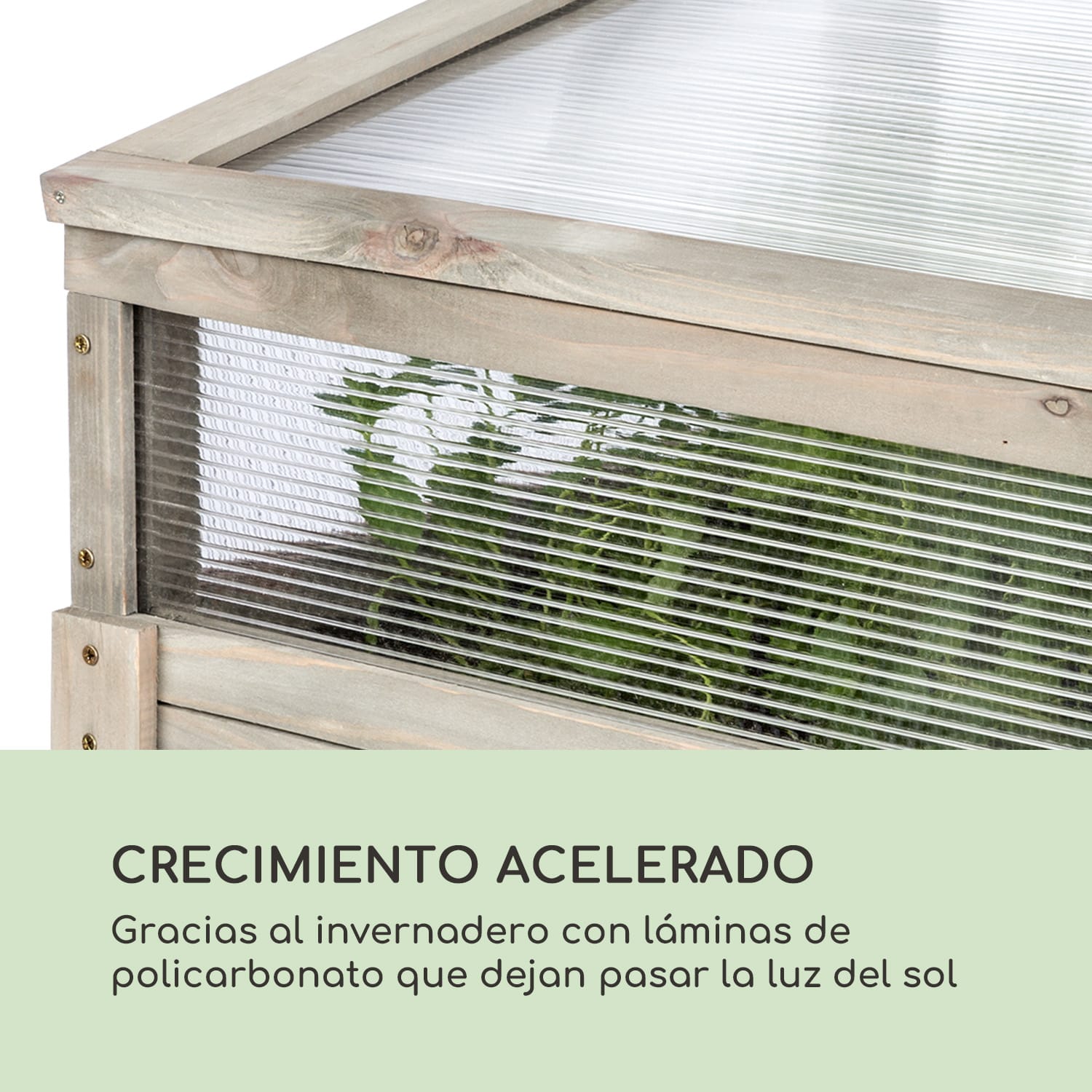 Altiplano Terrado Maceta elevada 120 x 121 x 54 Invernadero Fieltro Madera 