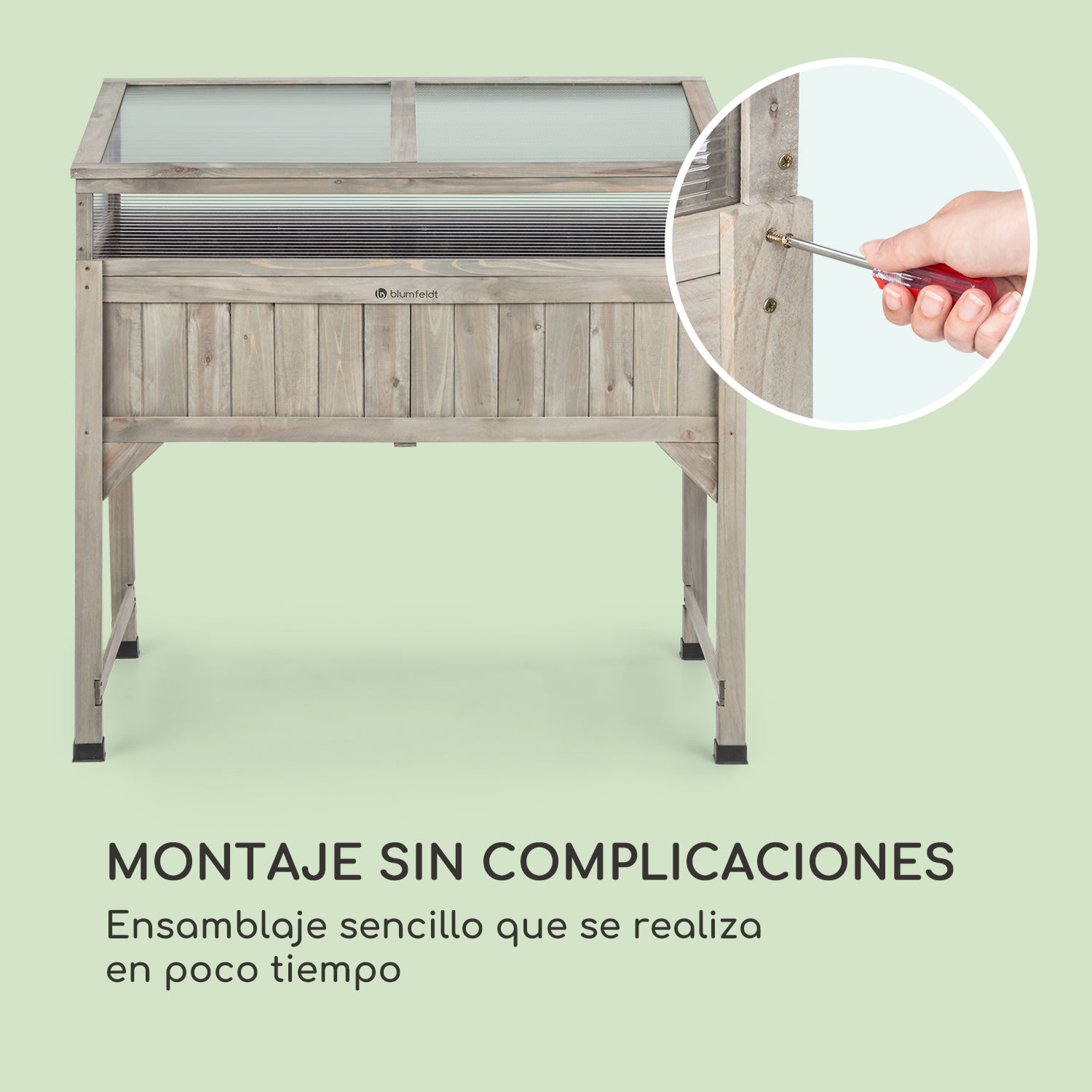 Altiplano Terrado Maceta elevada 120 x 121 x 54 Invernadero Fieltro Madera 