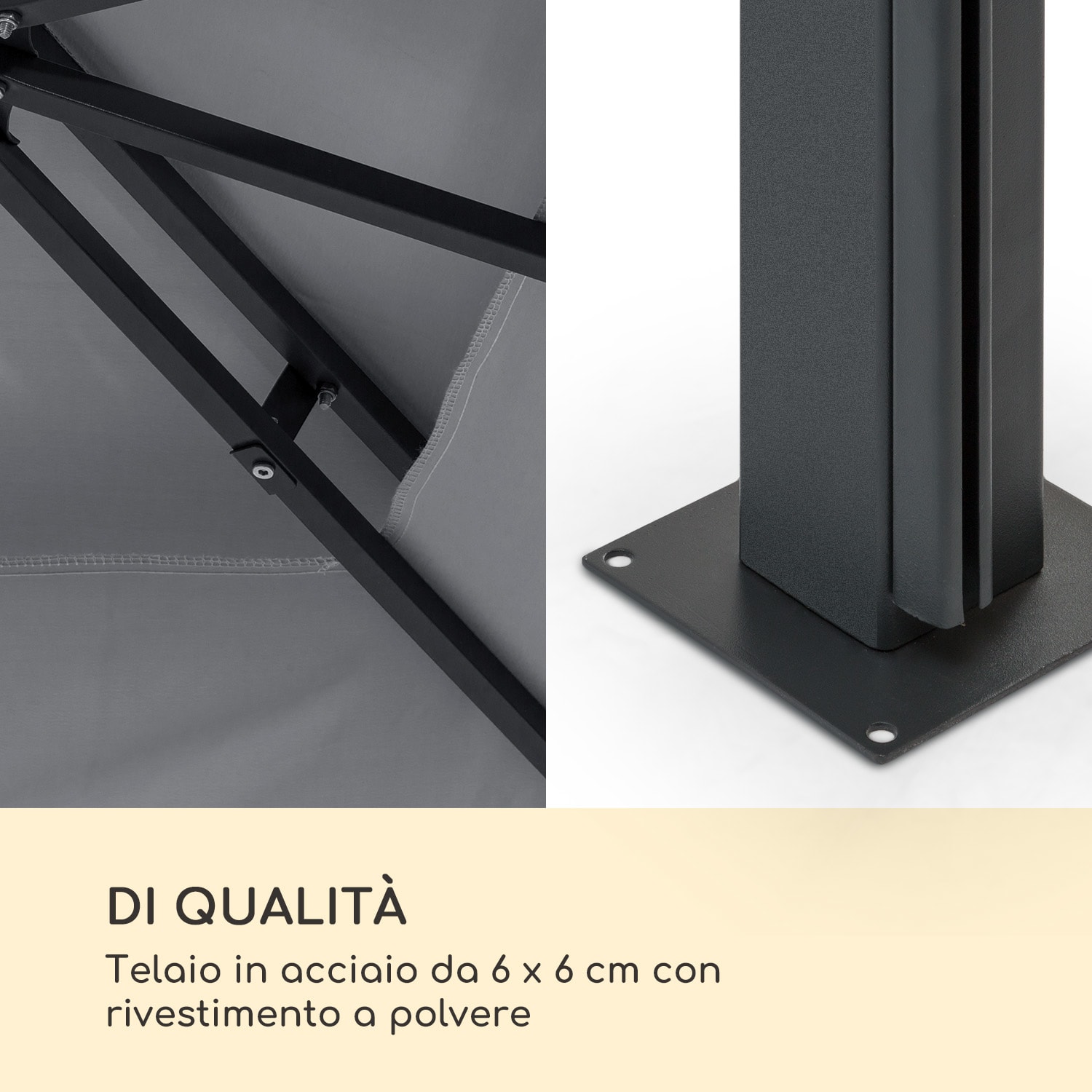 Grandezza Cortina gazebo da giardino 3x4m 4 pannelli laterali grigio scuro 3 x 4 m | Grigio scuro