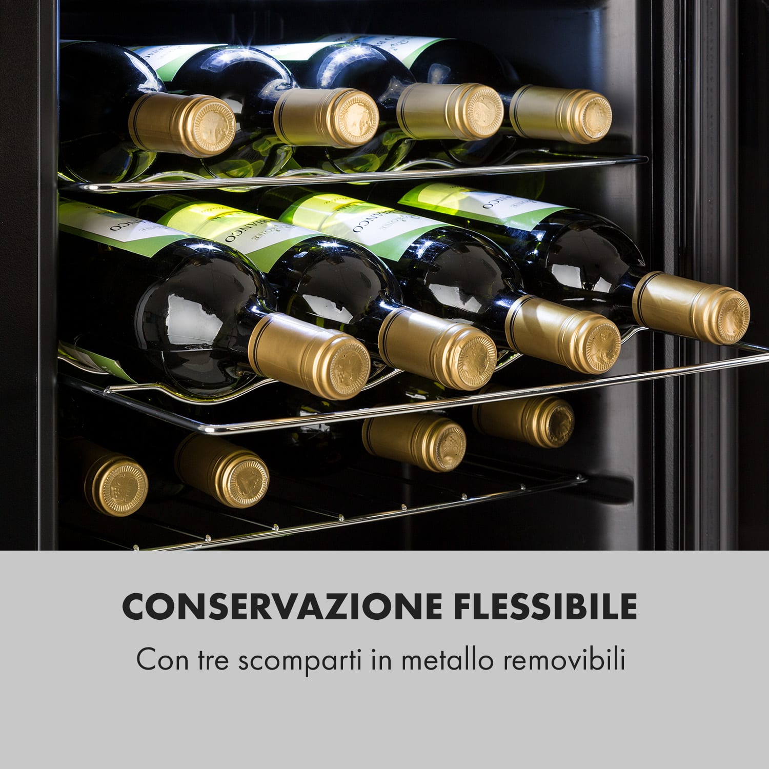 Shiraz 16 Uno - Frigorifero per vini, 42 l, pannello di controllo touch, 131 W, 5-18°C 