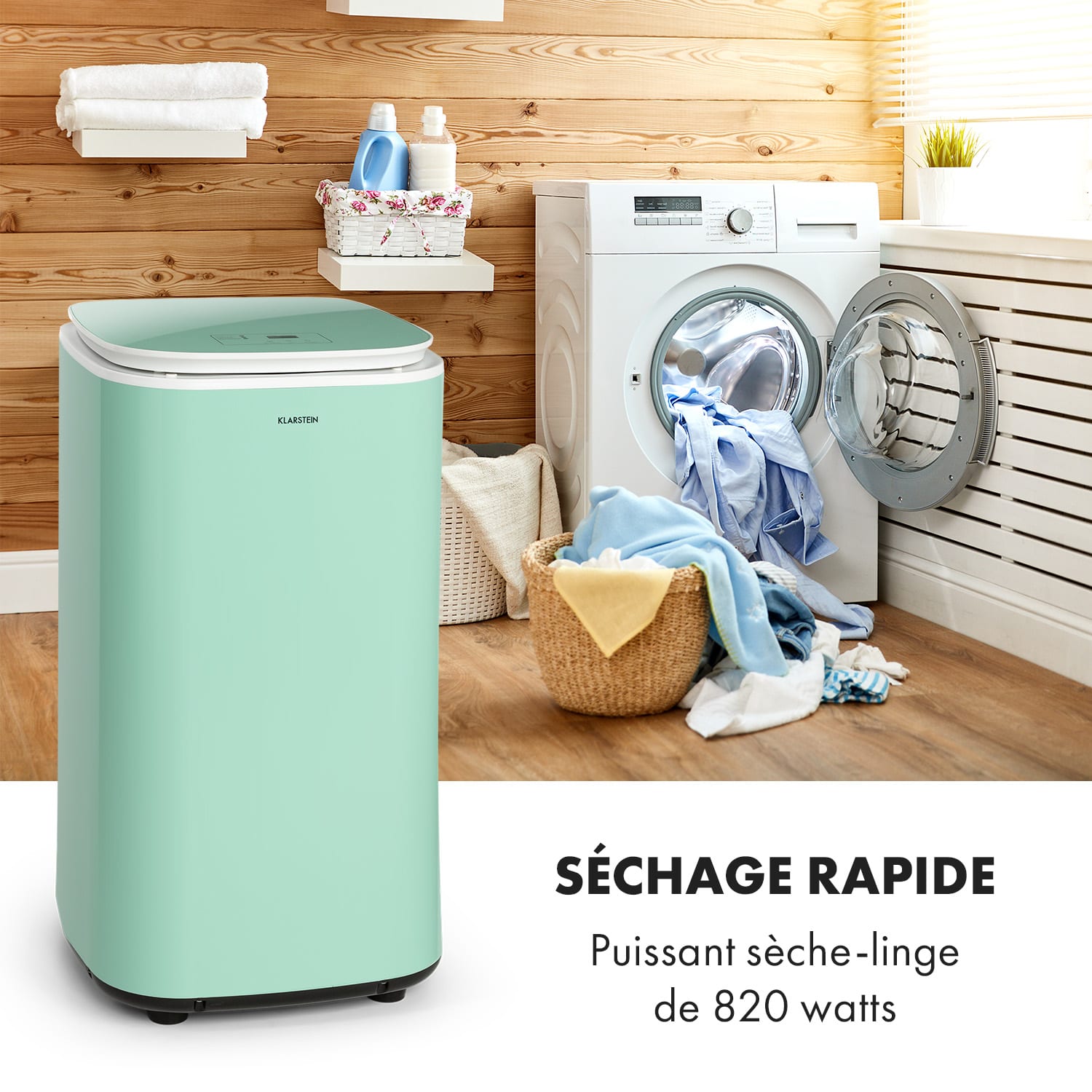 Zap Dry wasdroger 820W 50L touch bediening leddisplay groen Mint