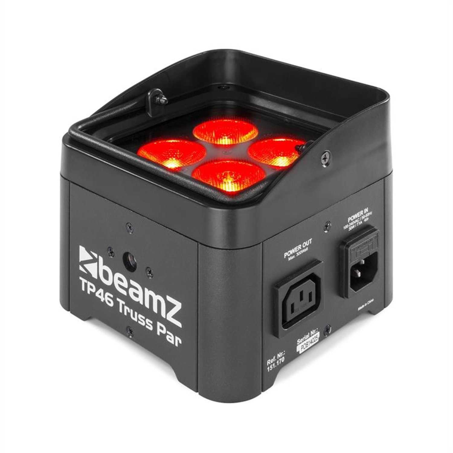 TP 46 Truss Par, reflector vertical, 4 x 4 W 4 în 1 LED, RGB-UV, 9 canale DMX 