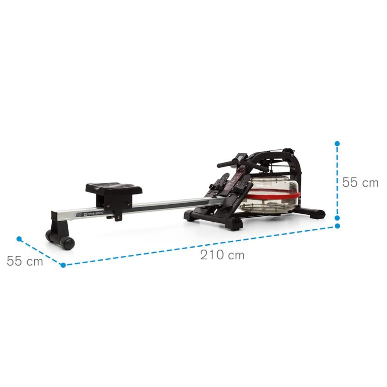 Rowlympic, vodný veslovací trenažér, 115 cm, nastaviteľný, LCD displej, hliník 