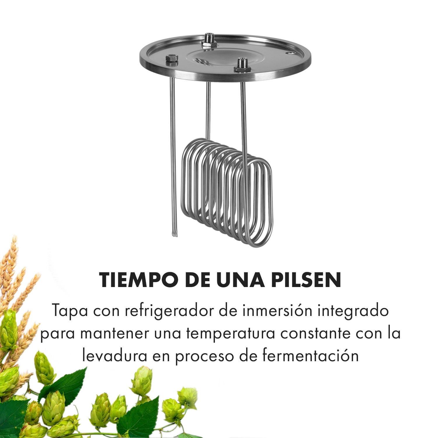 Gärkeller Tapa con enfriador de inmersión de 1/2" Barra de sensor Acero inoxidable 304 