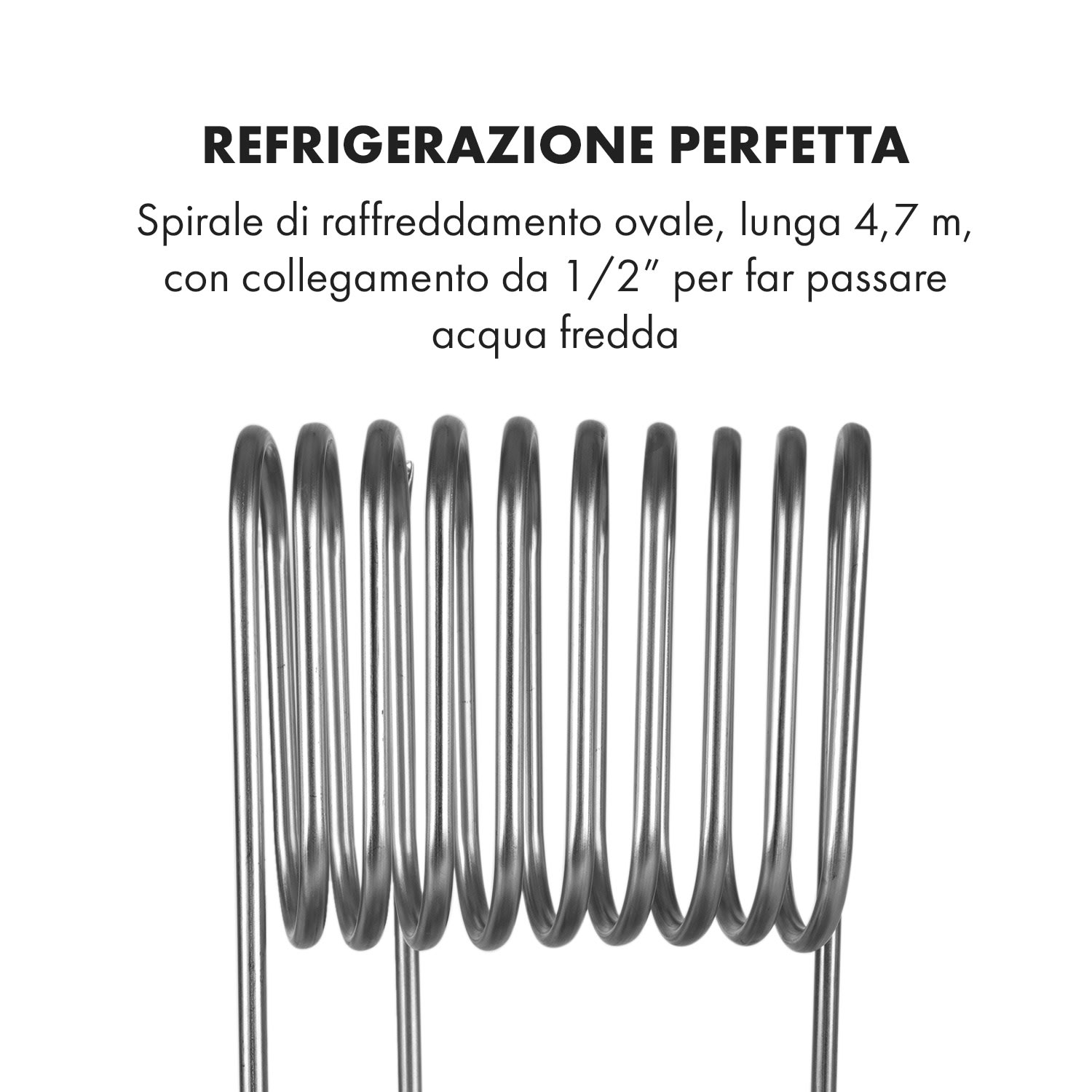 Gärkeller Coperchio Refrigerante Spirale a Immersione Sensore 1/2" Acciaio 304 