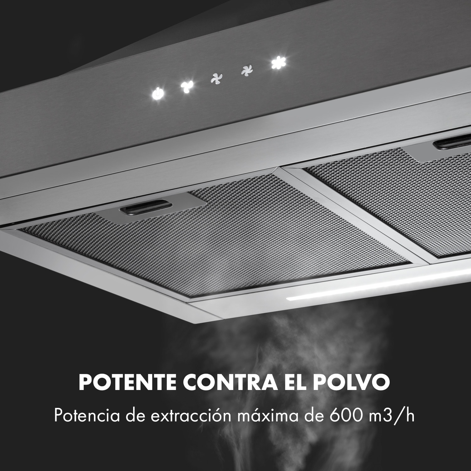 Isabella campana extractora 600 m3/h 3 niveles negro 