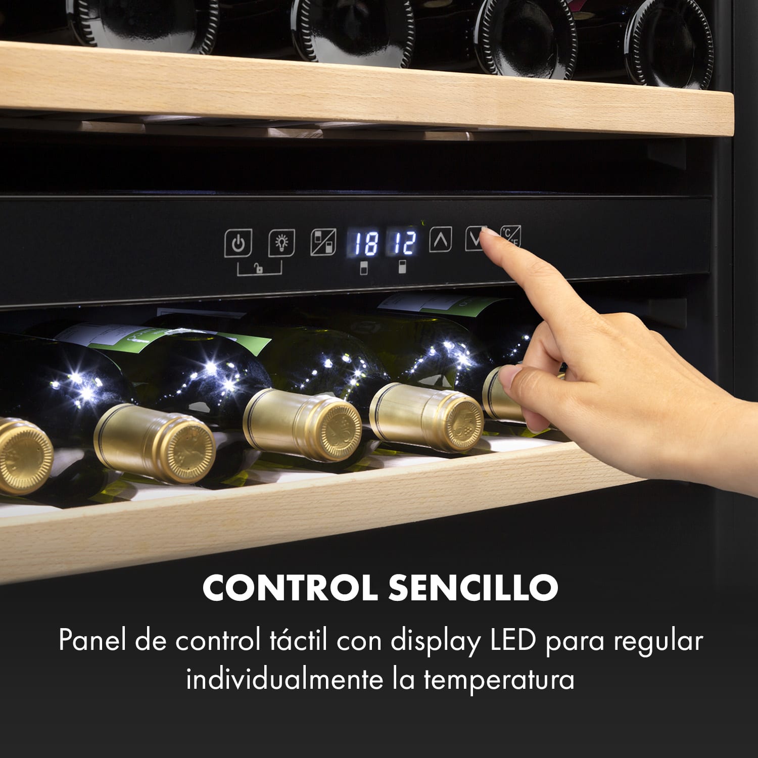 Vinsider 36 Vinoteca 2 zonas de enfriamiento 5-22°C 85l Acero inoxidable 36 botellas | 2 zonas de refrigeración | Acero Inoxidable