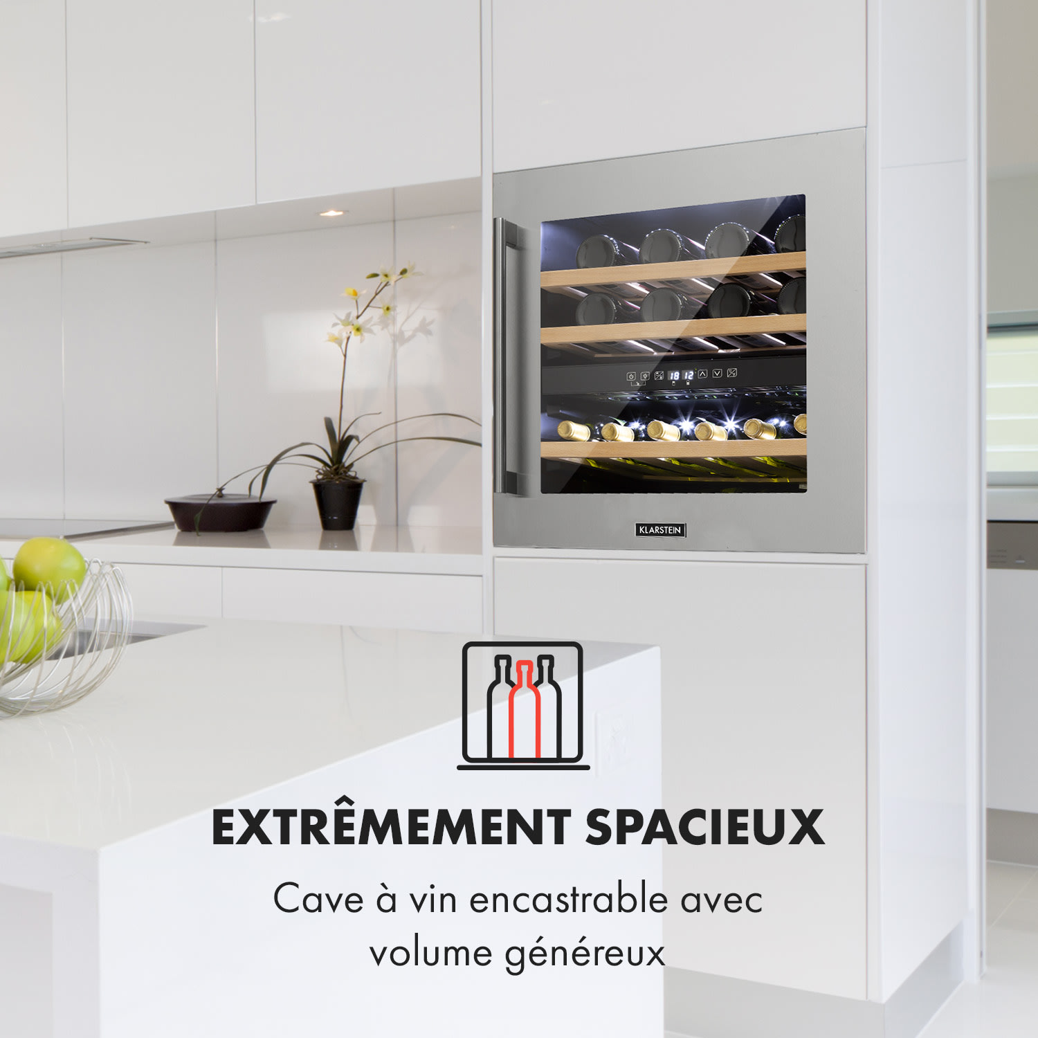 Vinsider 36 wijnkoelkast 2 koelzones 5-22°C 85 liter roestvrij staal 36 flessen | 2 koelzones | Roestvrij Staal