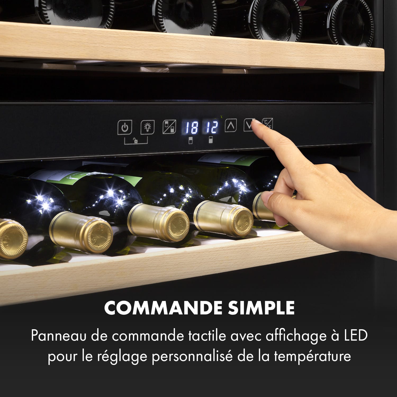 Vinsider 36 wijnkoelkast 2 koelzones 5-22°C 85 liter roestvrij staal 36 flessen | 2 koelzones | Roestvrij Staal