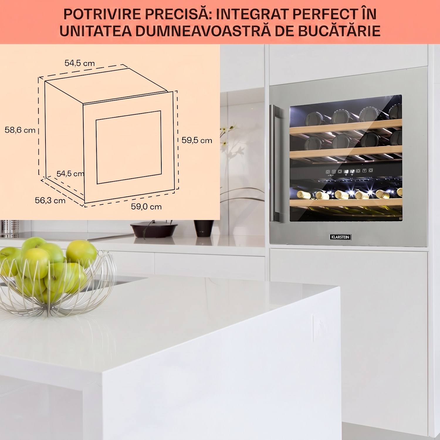 Vinsider 36, răcitor de vinuri, 2 zone de răcire, 5-22°C, 94l, oțel inoxidabil 36 de sticle | 2 | Oțel inoxidabil