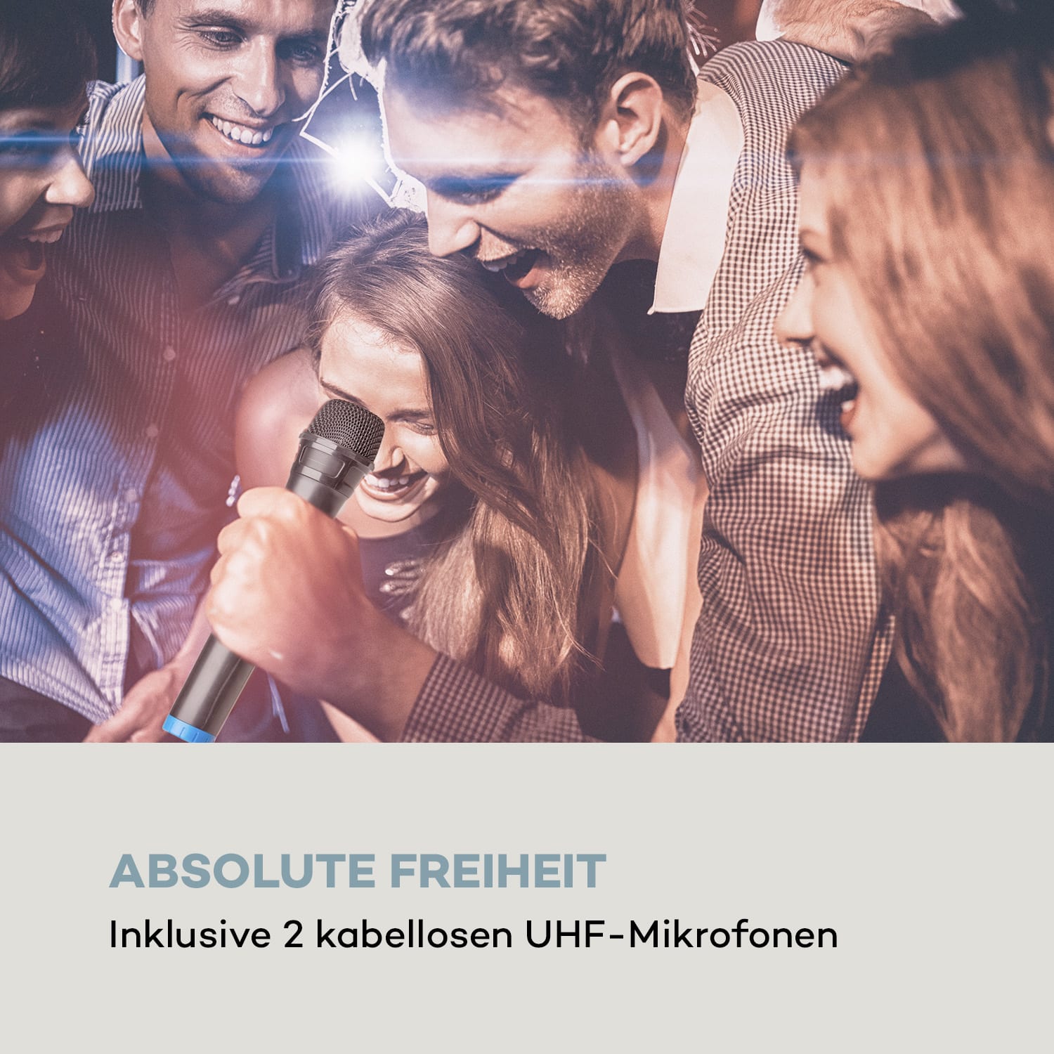 DisGo Box 100 Mobile PA-Anlage 50W RMS BT SD-Slot LEDs USB Akku 