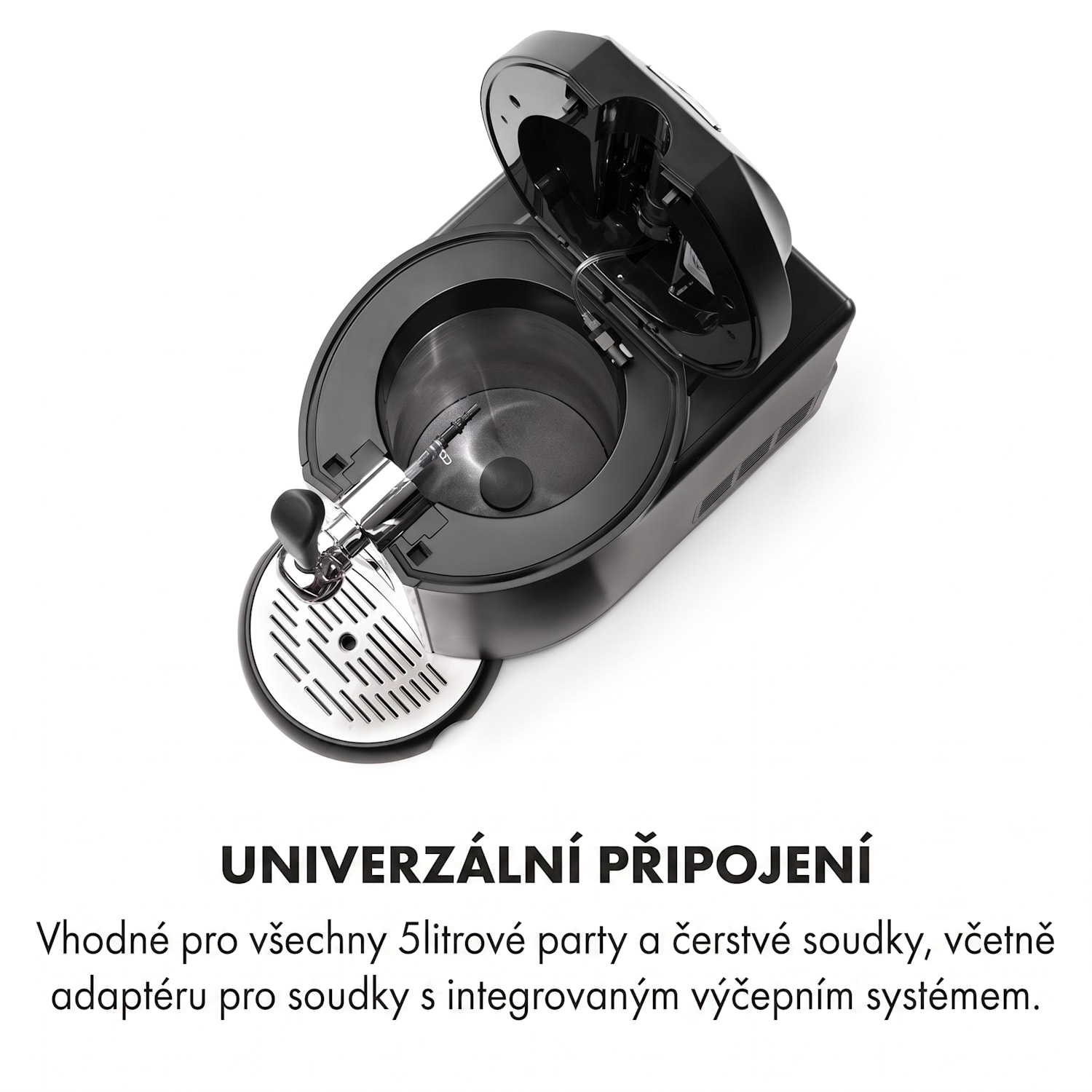 Beerkules, výčepní zařízení, 5l soudky, kompresor, 120 W, černé Černá / Stříbrná metalíza