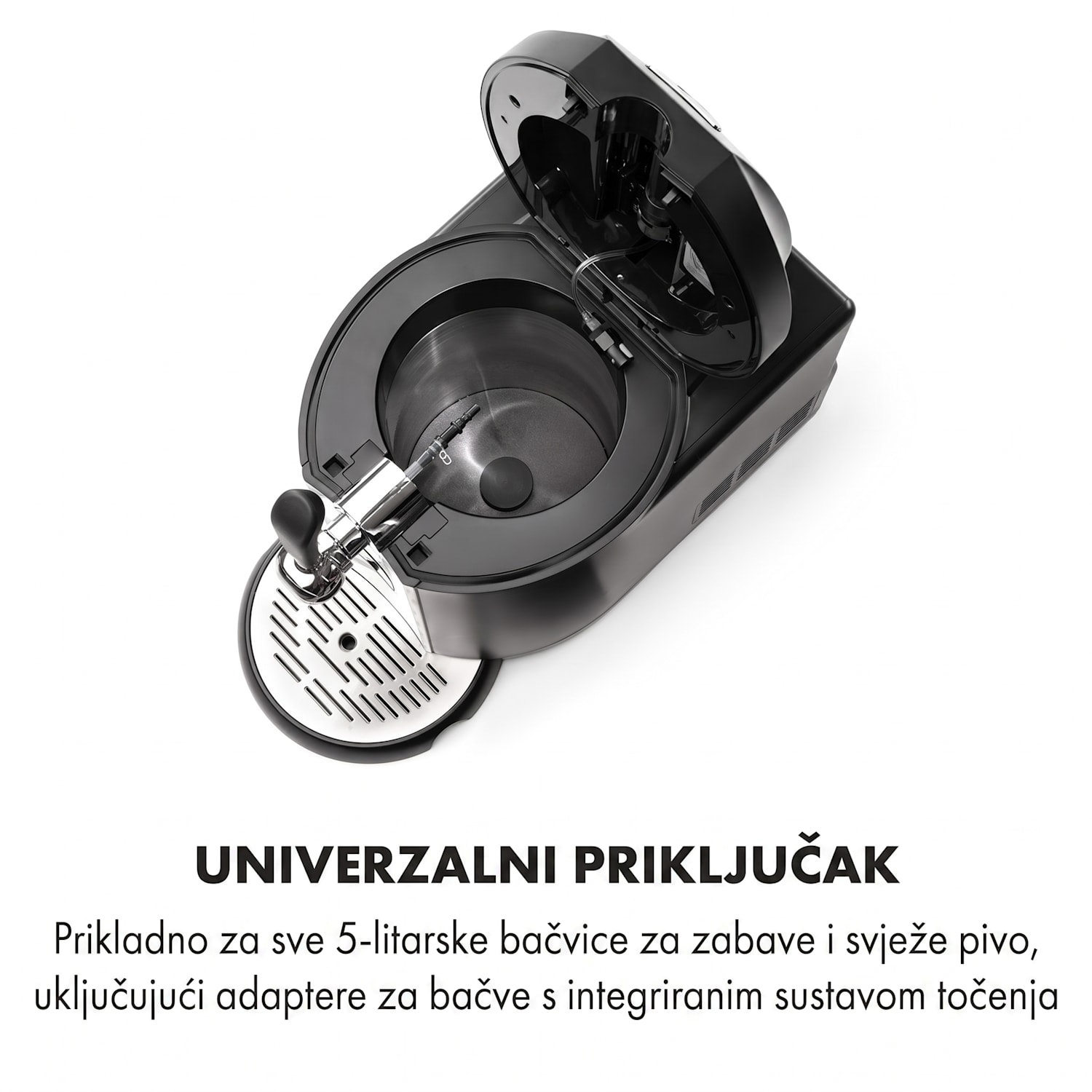 Beerkules, aparat za točenje, 5L bačve, kompresor, 120W, crni Crna / srebrna metalik