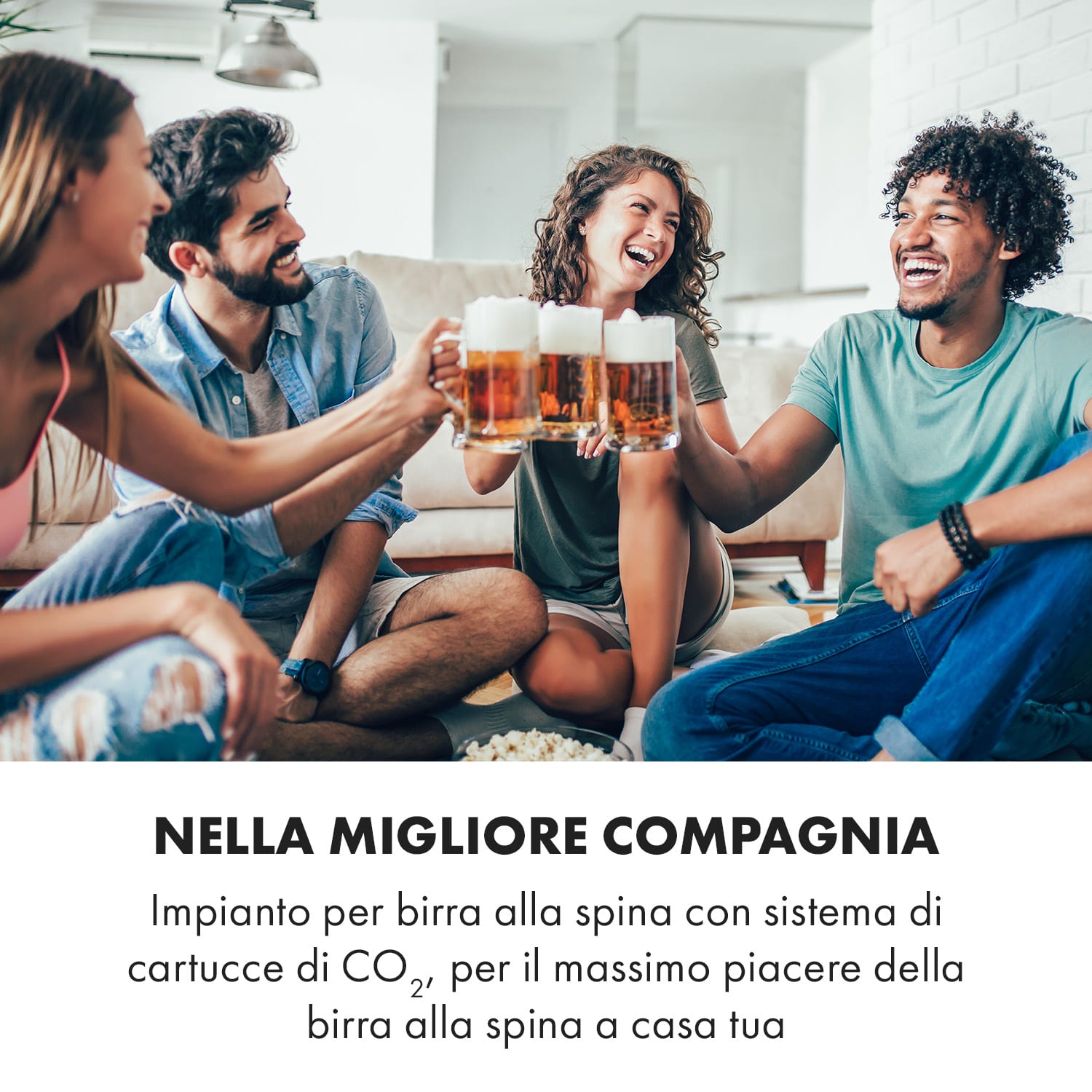 Beerkules impianto per spillare birra fusti da 5l | compressore | 120W nero Nero / Argento metallizzato