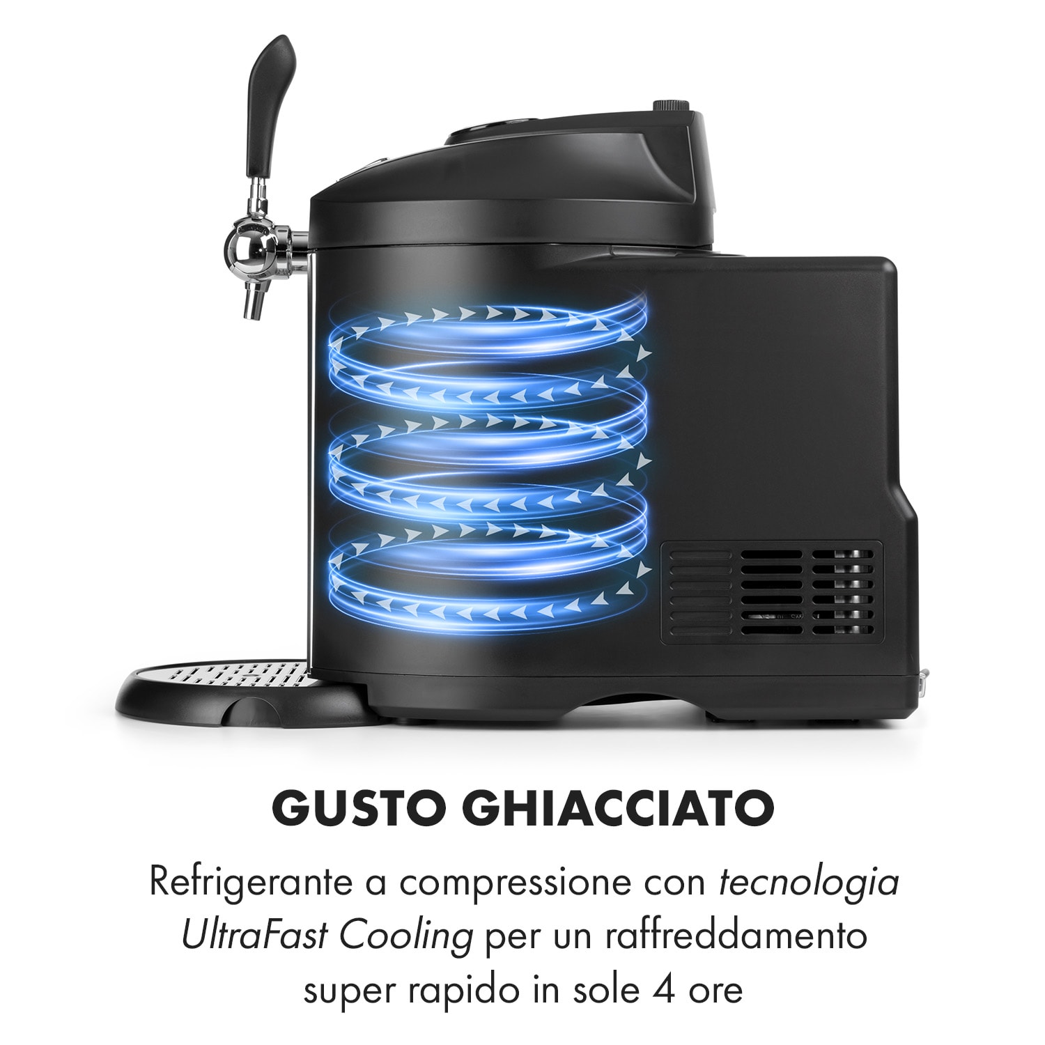Beerkules impianto per spillare birra fusti da 5l | compressore | 120W nero Nero / Argento metallizzato