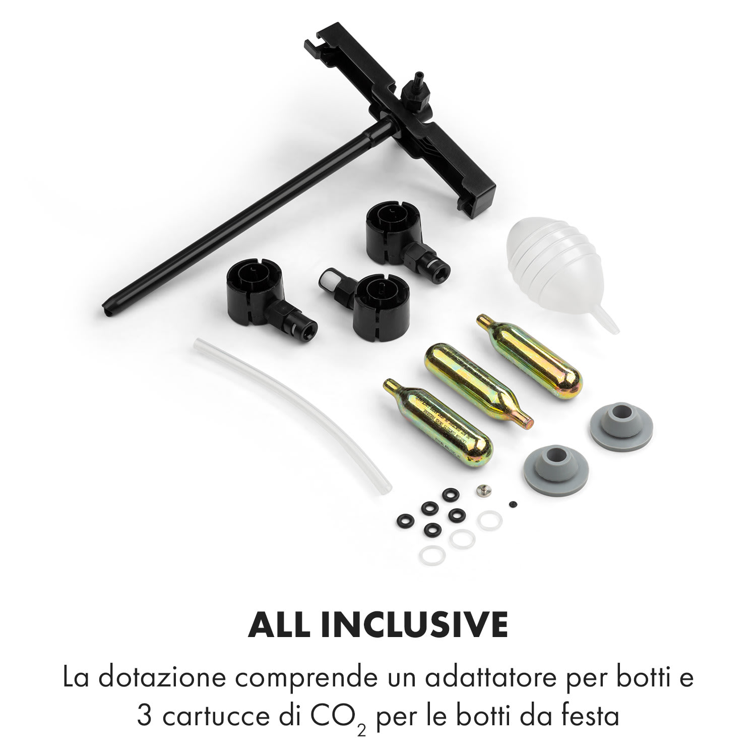 Beerkules impianto per spillare birra fusti da 5l | compressore | 120W nero Nero / Argento metallizzato