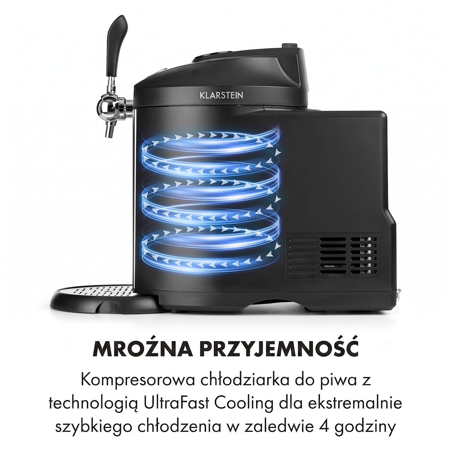 Beerkules, dystrybutor do piwa, beczka 5 l, kompresor, 120 W, kolor czarny Czarny / Srebrny Metal