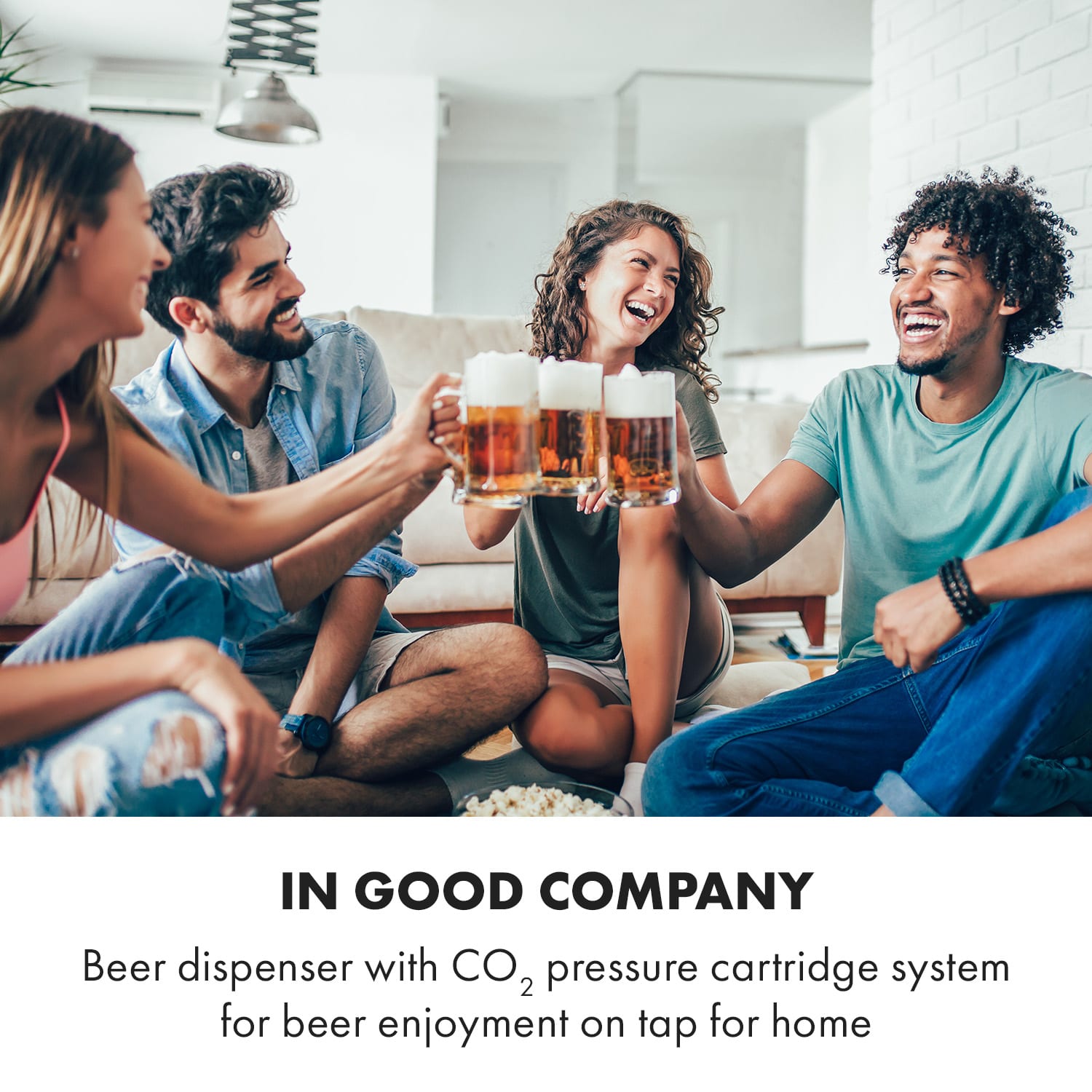 Beerkules Dispensador de Cerveja Barril de 5l | Compressor | 120W Preto 