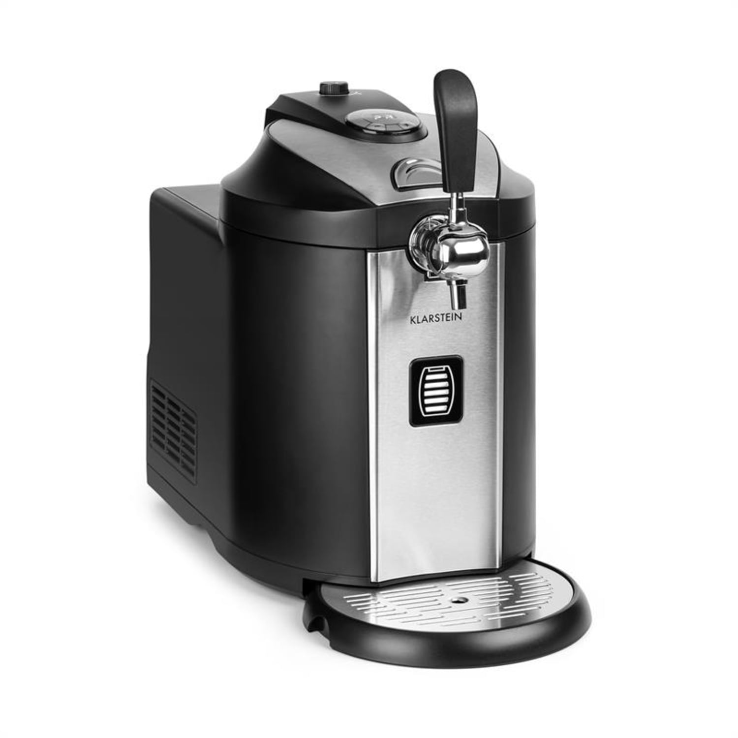 Beerkules dispensador de cerveza barril de 5l | Compresor | 85W Negro Negro / Plata Metálica