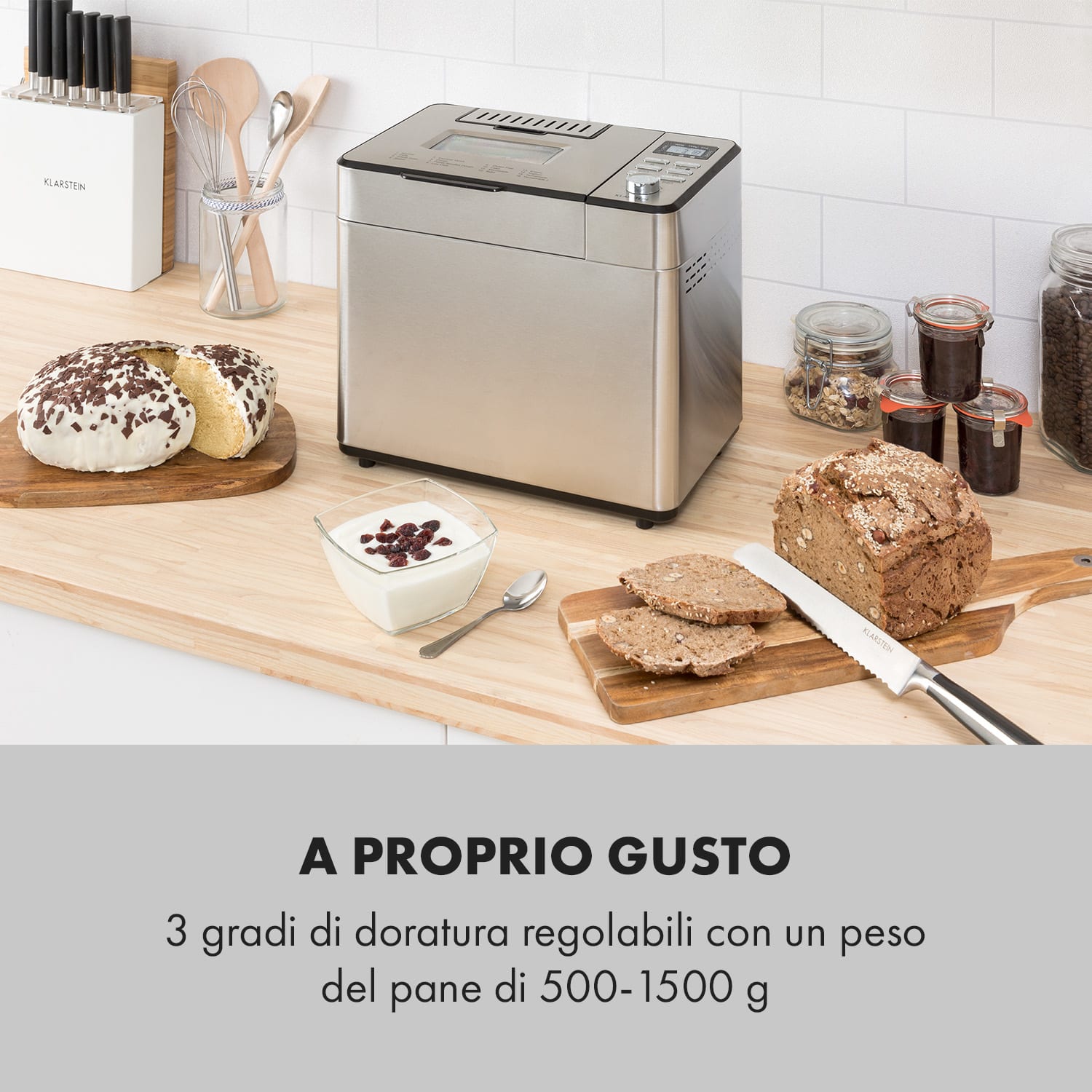 Brotilde Family Macchina del Pane 14 Programmi Display LCD Acciaio Inox 