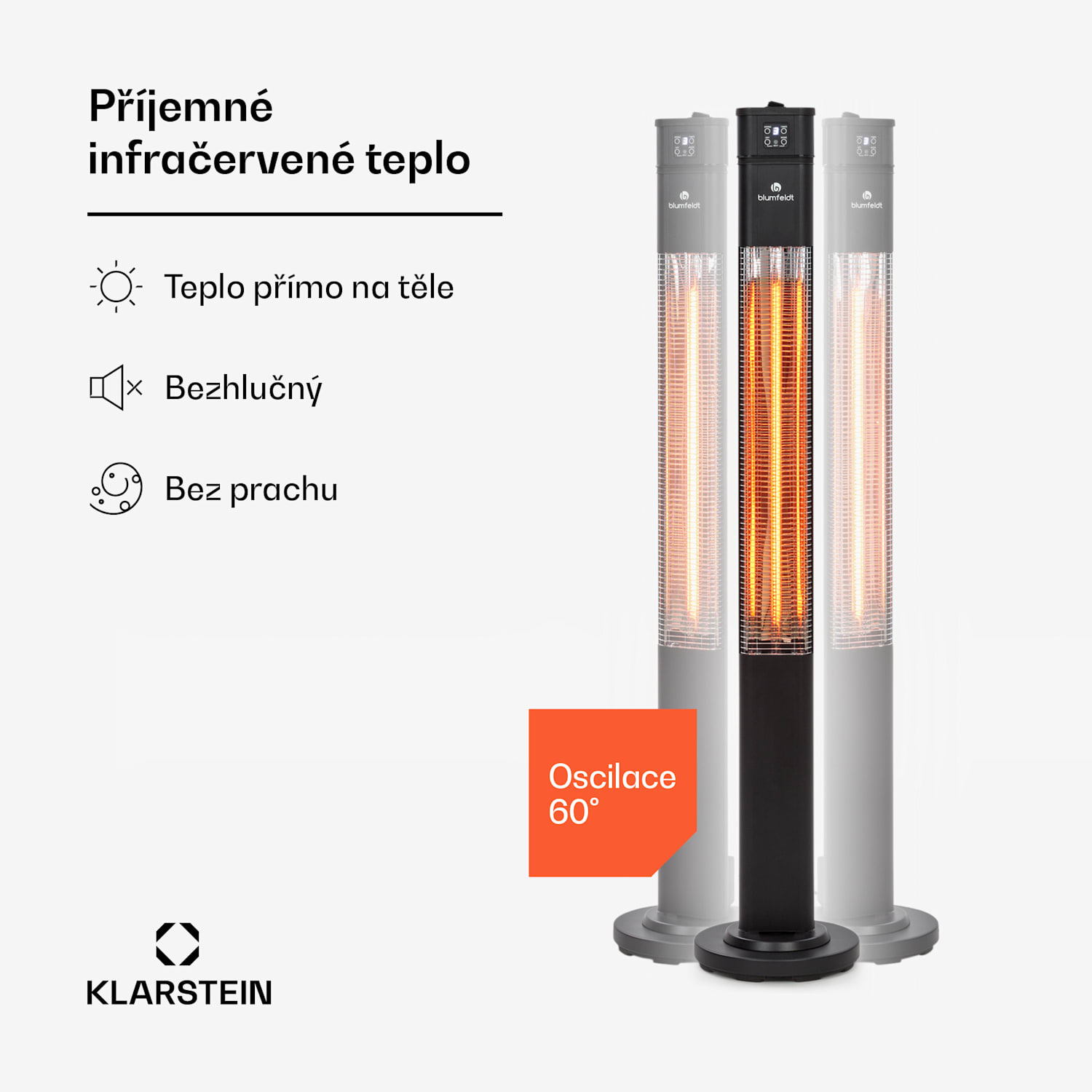 Heat Guru Plus, infračervený ohřívač, 2000 W, 3 stupně ohřevu, dálkové ovládání, černá barva 2000 W | Černá