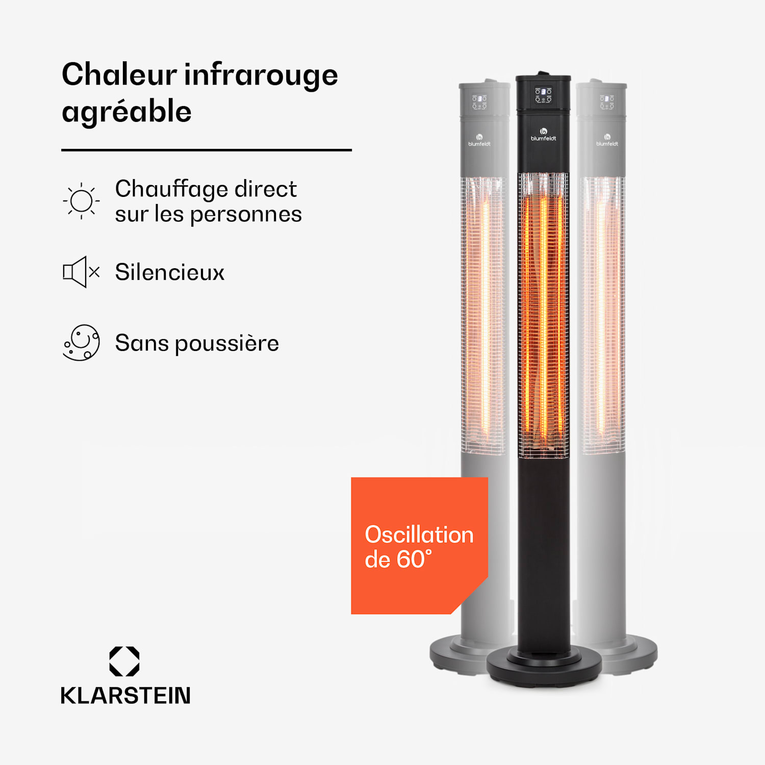 Heat Guru Plus radiateur 2000 W 3 vitesses Télécommande noir 2000 W | Noir