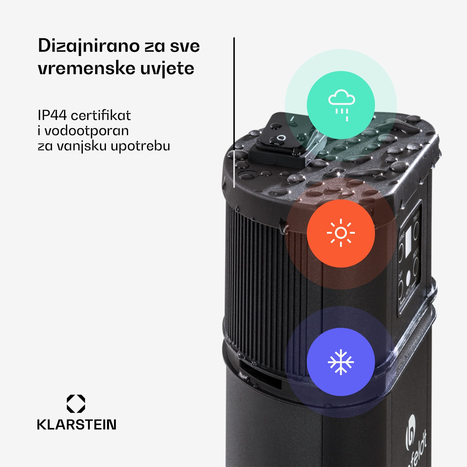 Heat Guru Plus, infracrveni grijač, 2000 W, 3 razine grijanja, daljinski upravljač, crni 2000 W | Crna