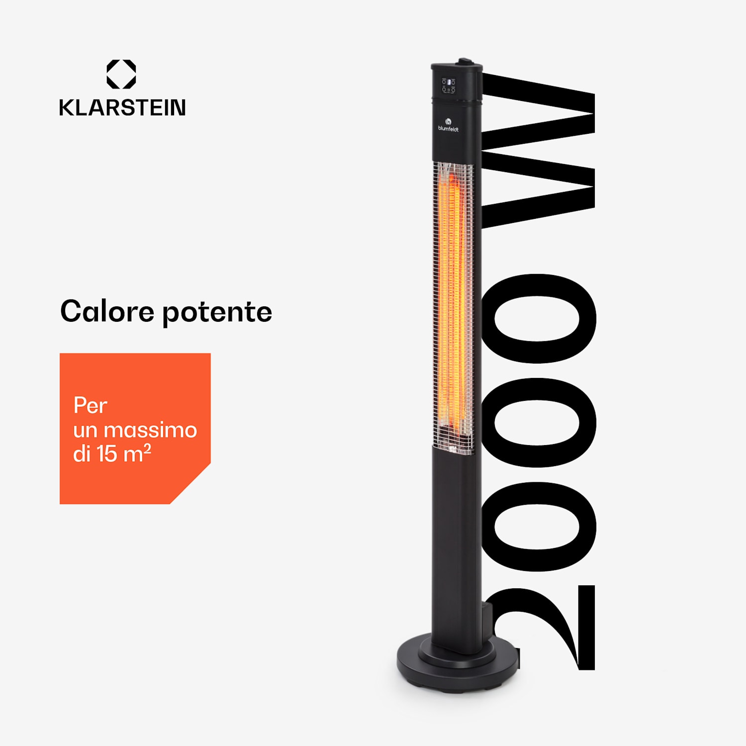 Heat Guru Plus Radiatore 2000 W 3 Livelli Riscaldanti Telecomando nero 2000 W | Nero
