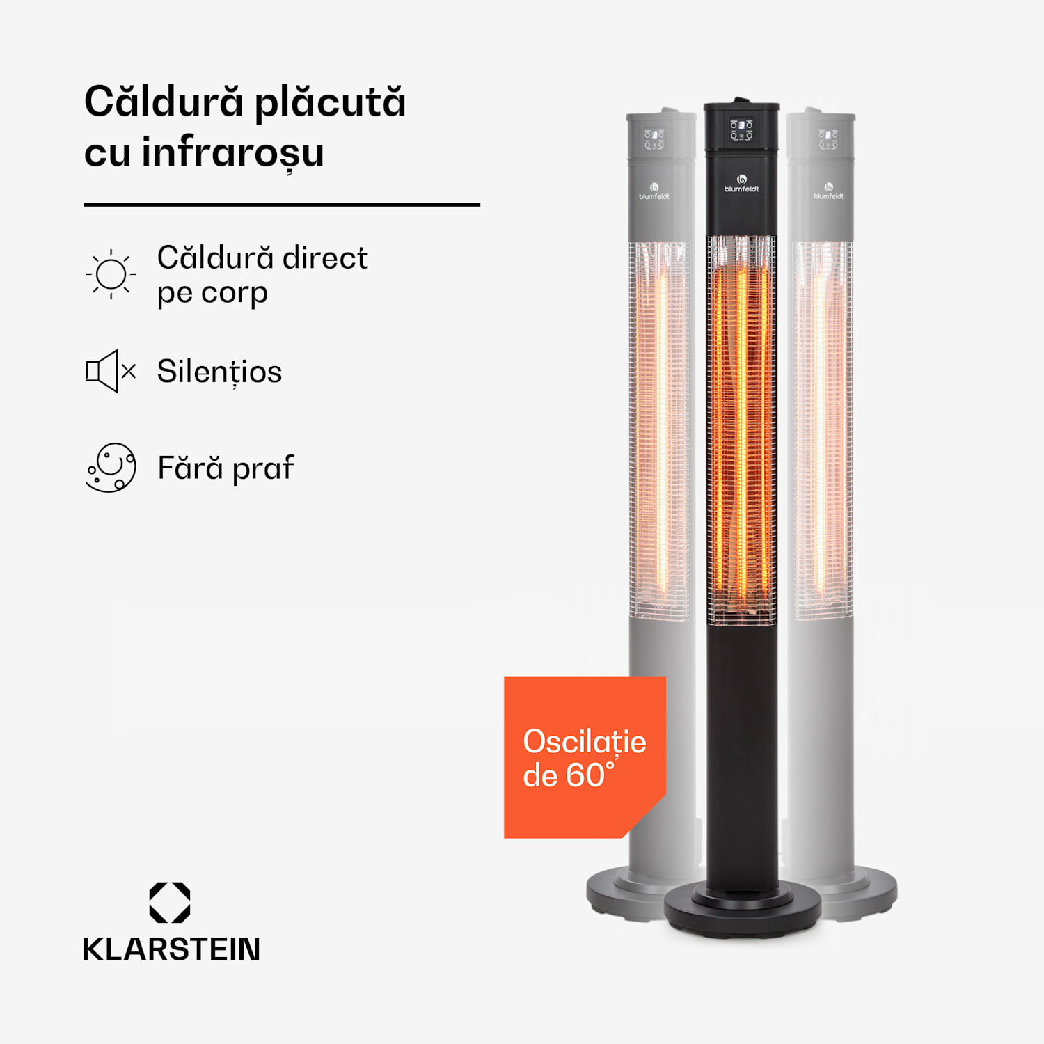 Heat Guru Plus, încălzitor cu infraroșu, 2000 W, 3 trepte de încălzire, telecomandă, negru 