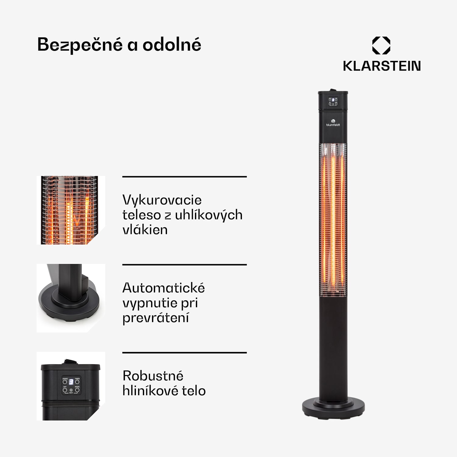 Heat Guru Plus, infračervený ohrievač, 2000 W, 3 stupne ohrevu, diaľkový ovládač, čierny 2000 W | Čierna