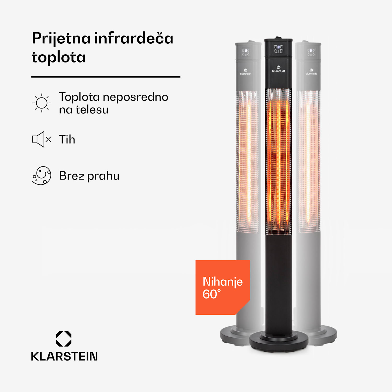 Heat Guru Plus, infrardeči grelnik, 2000 W, 3 stopnje gretja, daljinski upravljalnik, črn 2000 W | Črna