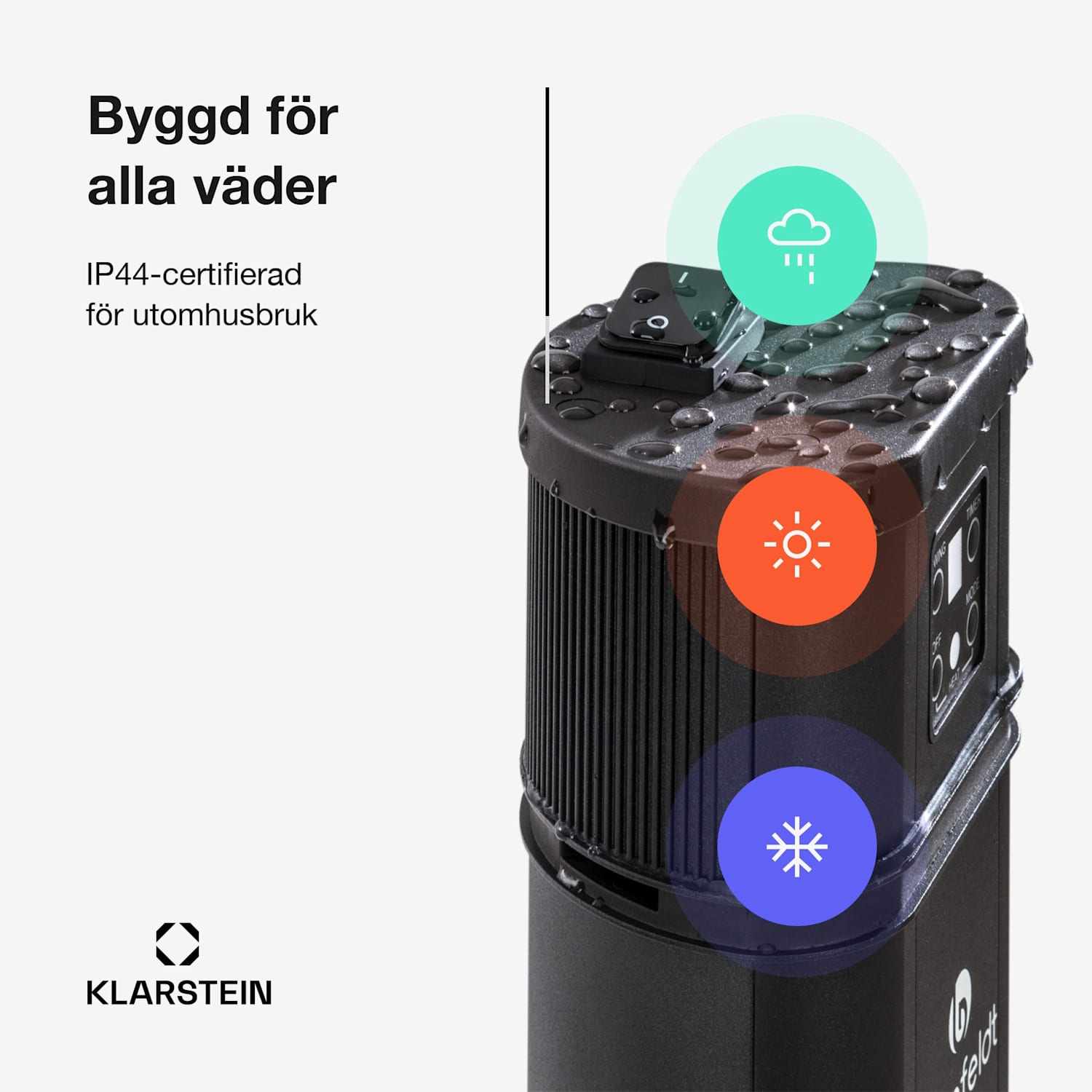 Heat Guru värmestrålare 2 000 W 3 värmenivåer fjärrkontroll svart 2000 W | Svart