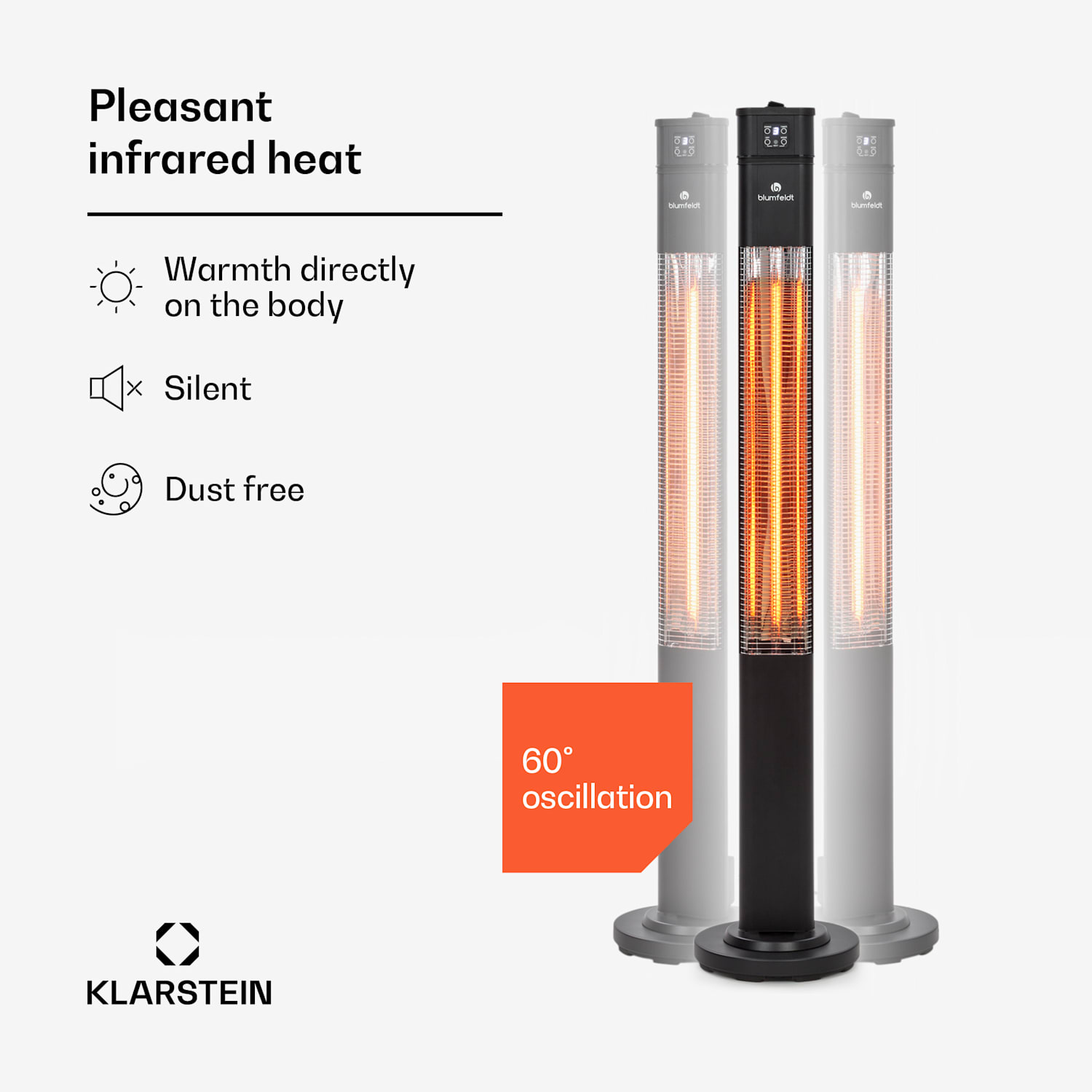 Heat Guru Plus, lämmitin, 2000 W, 3 lämmityporrasta, kaukosäädin, musta 2000 W | Musta