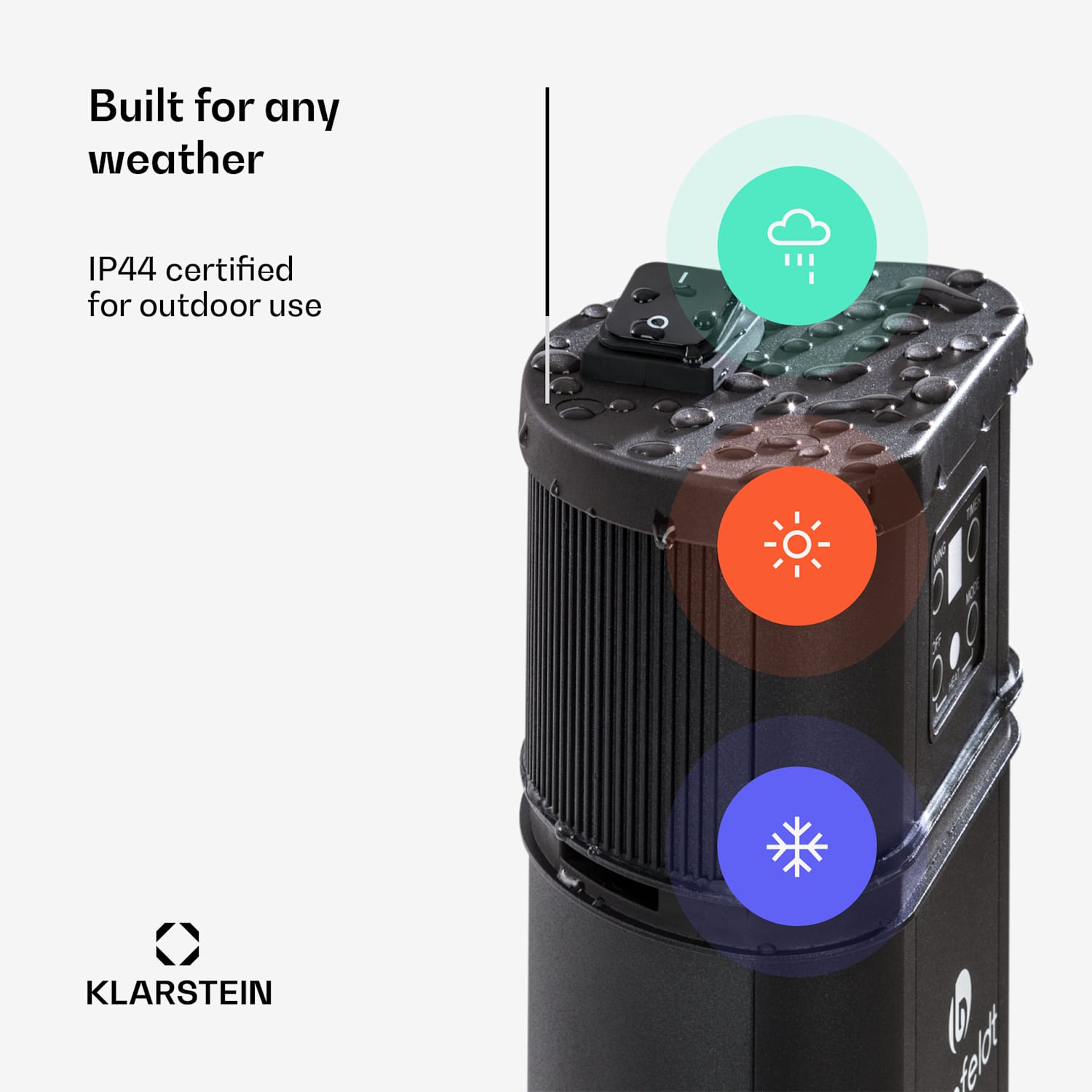 Heat Guru Plus, lämmitin, 2000 W, 3 lämmityporrasta, kaukosäädin, musta 2000 W | Musta