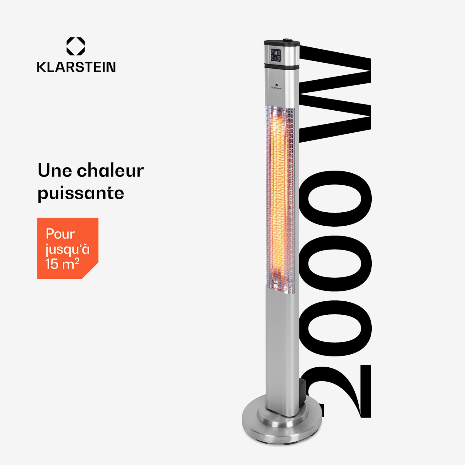 Heat Guru Plus radiateur 2000 W 3 vitesses Télécommande argent 2000 W | Argent