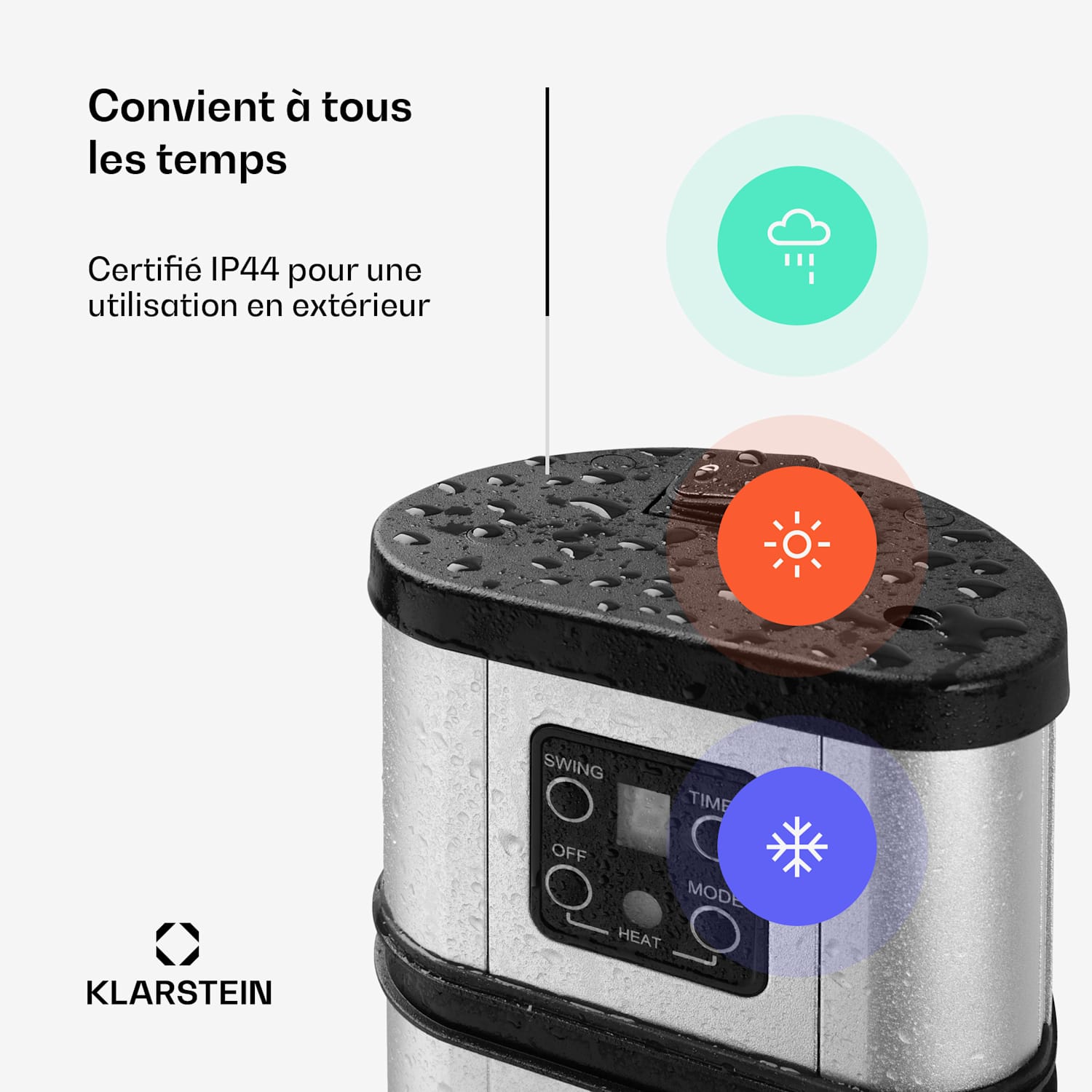 Heat Guru Plus radiateur 2000 W 3 vitesses Télécommande argent 2000 W | Argent