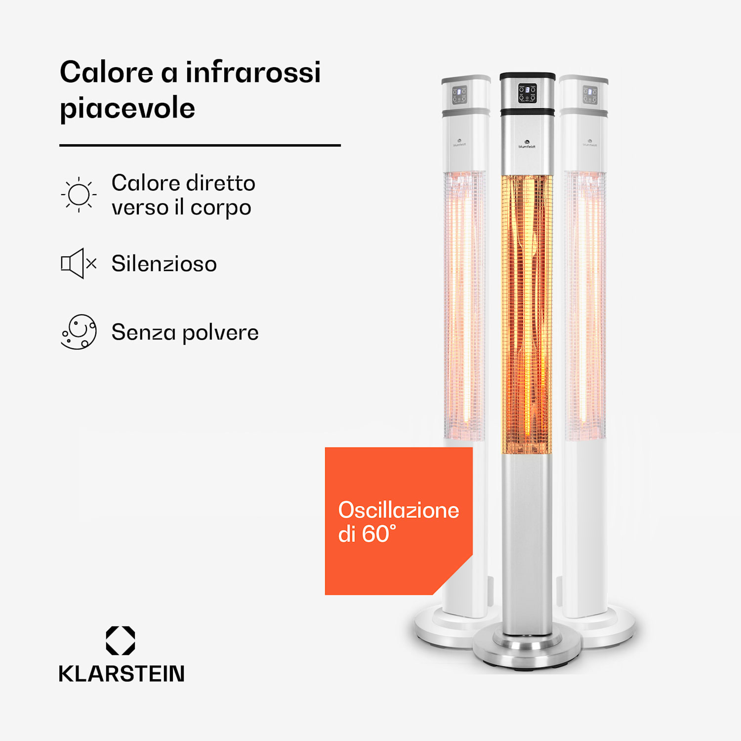 Heat Guru Plus Radiatore 2000 W 3 Livelli Riscaldanti Telecomando argento 