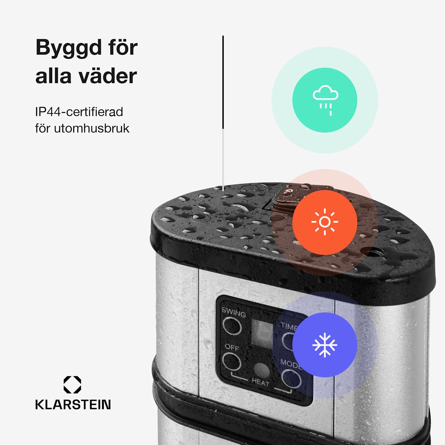 Heat Guru värmestrålare 2 000 W 3 värmenivåer fjärrkontroll silver 2000 W | Silver