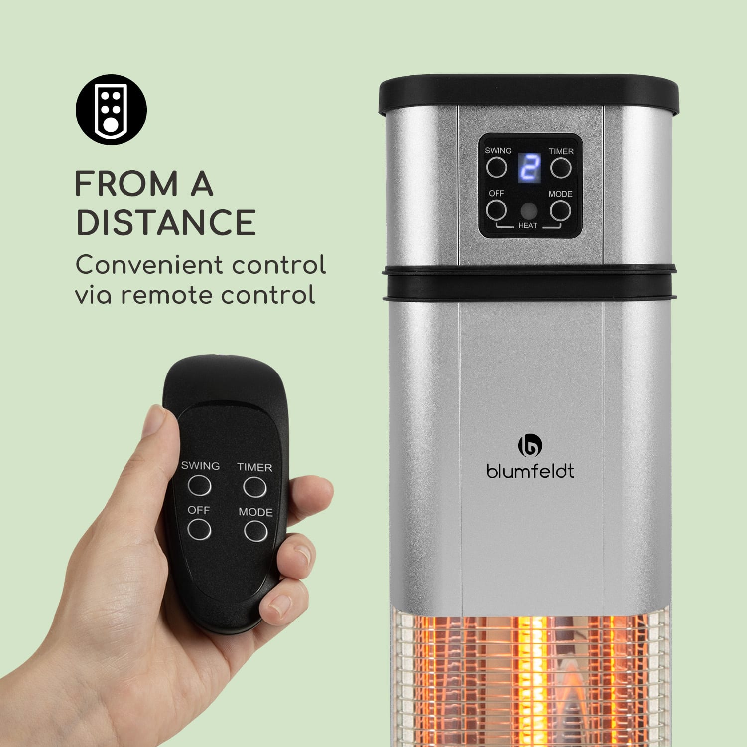 Heat Guru Plus Radiador 2000 W 3 niveles de calor Mando a distancia Plateado 2000 W | Plata