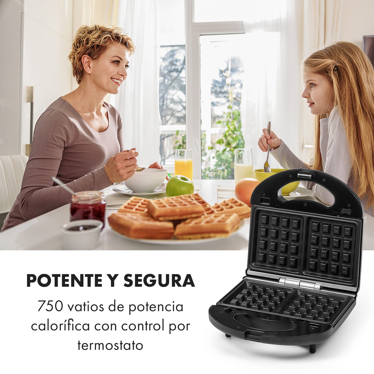 Trilit sandwichera 3 en 1 750 W 3 placas LED antiadherente negro Negro