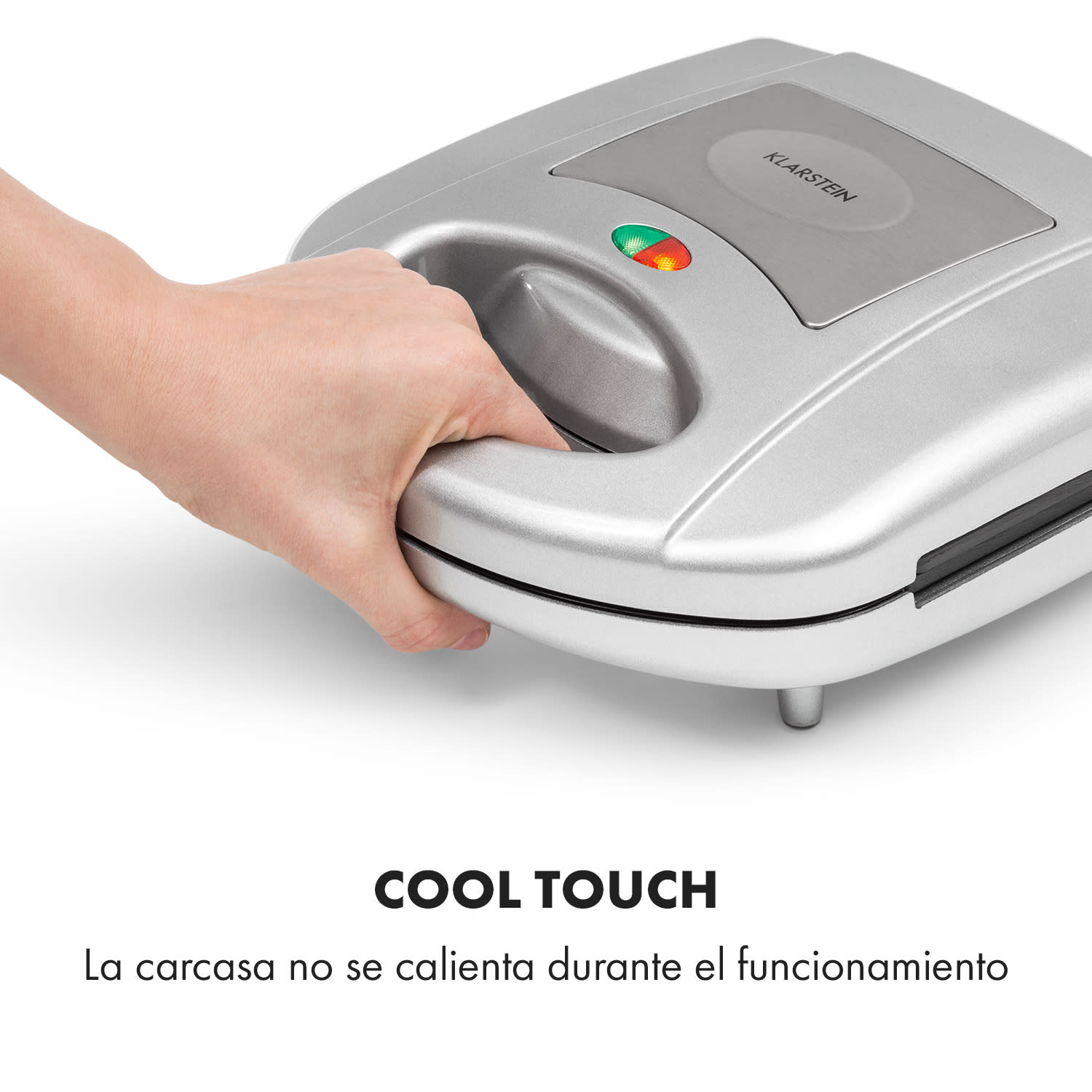 Trilit sandwichera 3 en 1 750 W 3 placas LED antiadherente plateada Plata