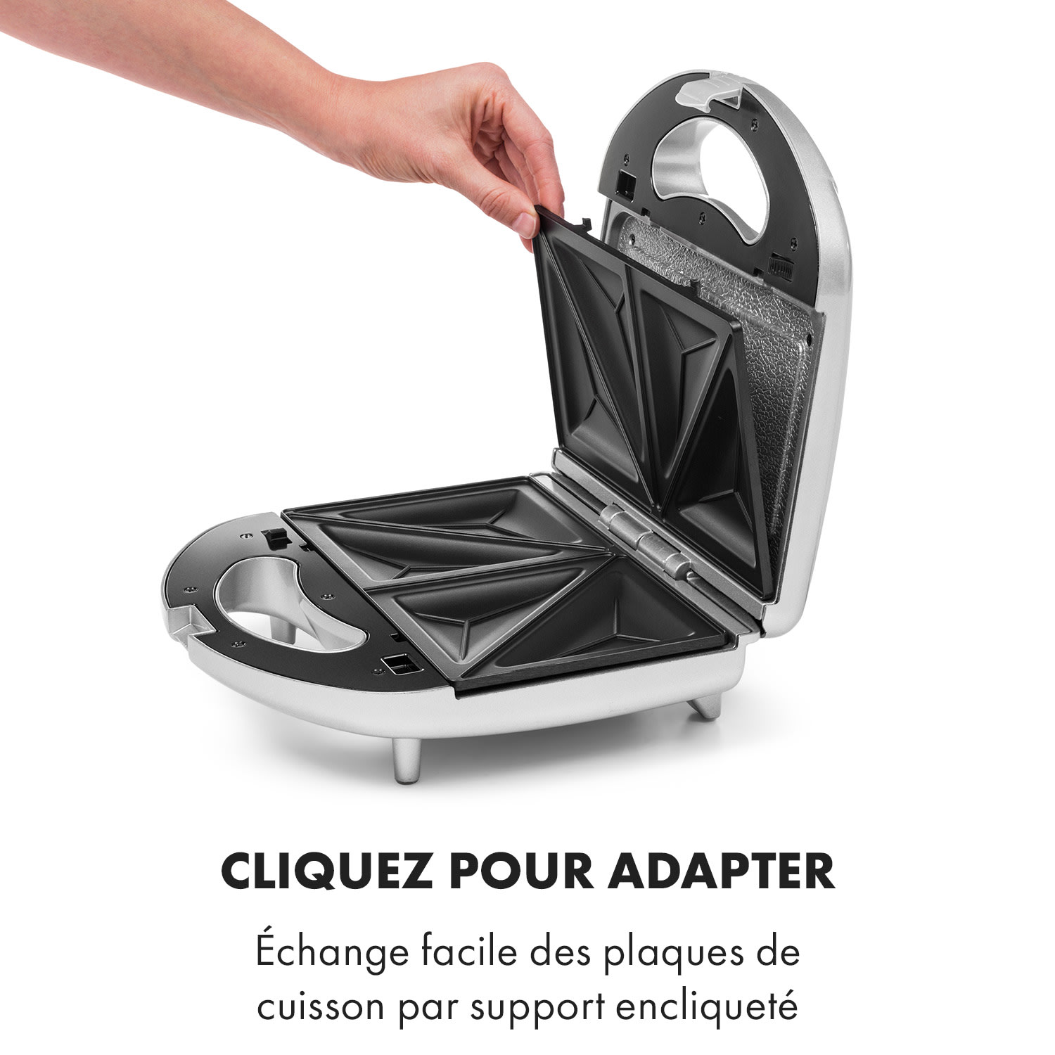 Trilit 3-in-1 Sandwich Maker 750W 3 bakplaten LED anti-aanbaklaag zilver Zilver
